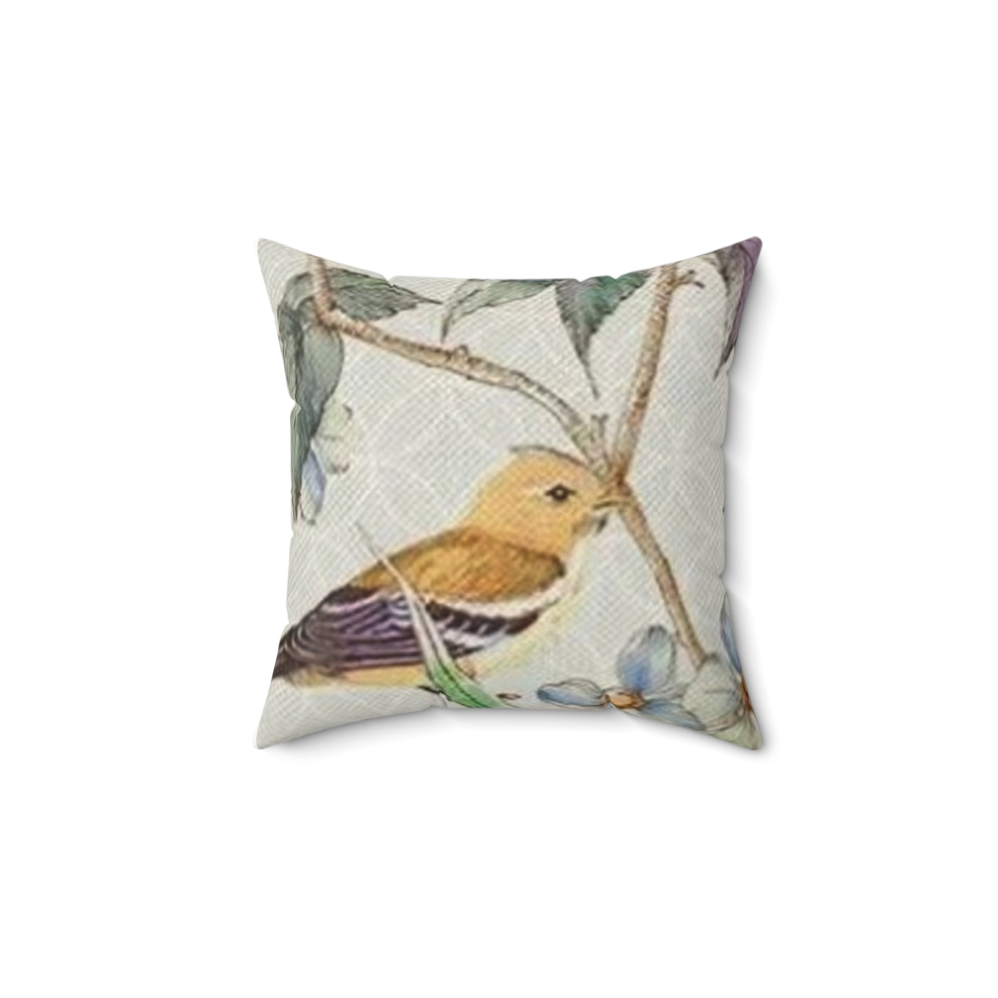 "Birdie" Spun Polyester Square Pillow – Cozy Decorative Cushion for Home Décor