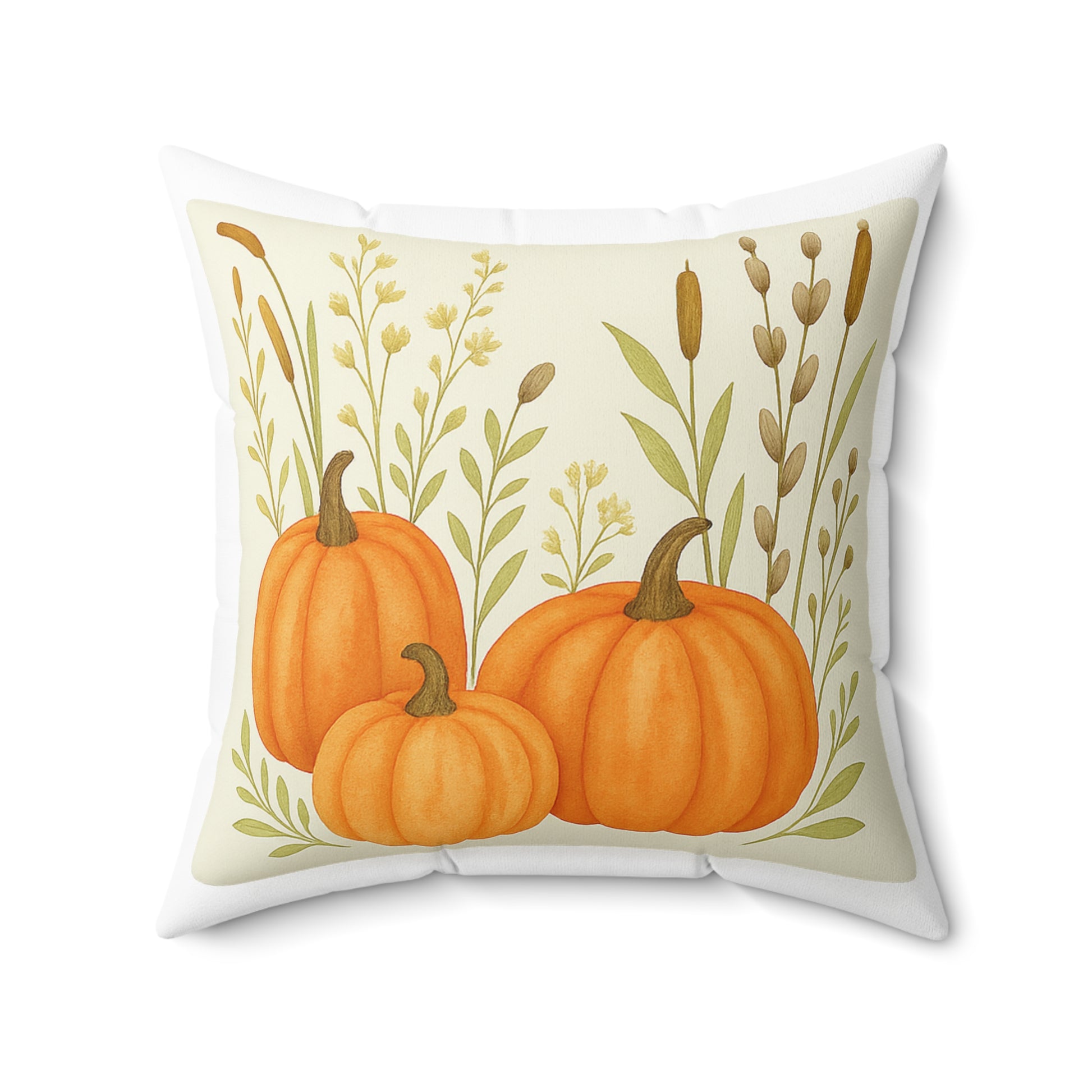 Autumn Orange Pumpkin Pillow – Fall Decor Cushion for Cozy Harvest & Thanksgiving Home Accents