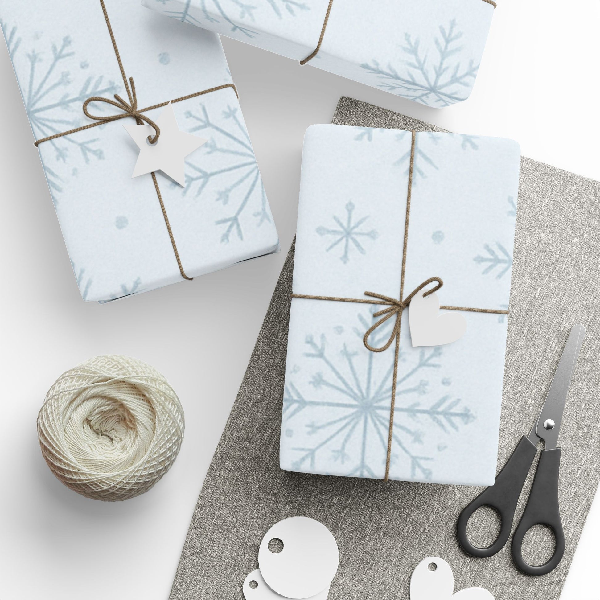 Winter-Themed Wrapping Paper, Snowflake Gift Wrap for Holidays, Christmas, Birthdays, DIY Projects, Eco-Friendly Gift Packaging