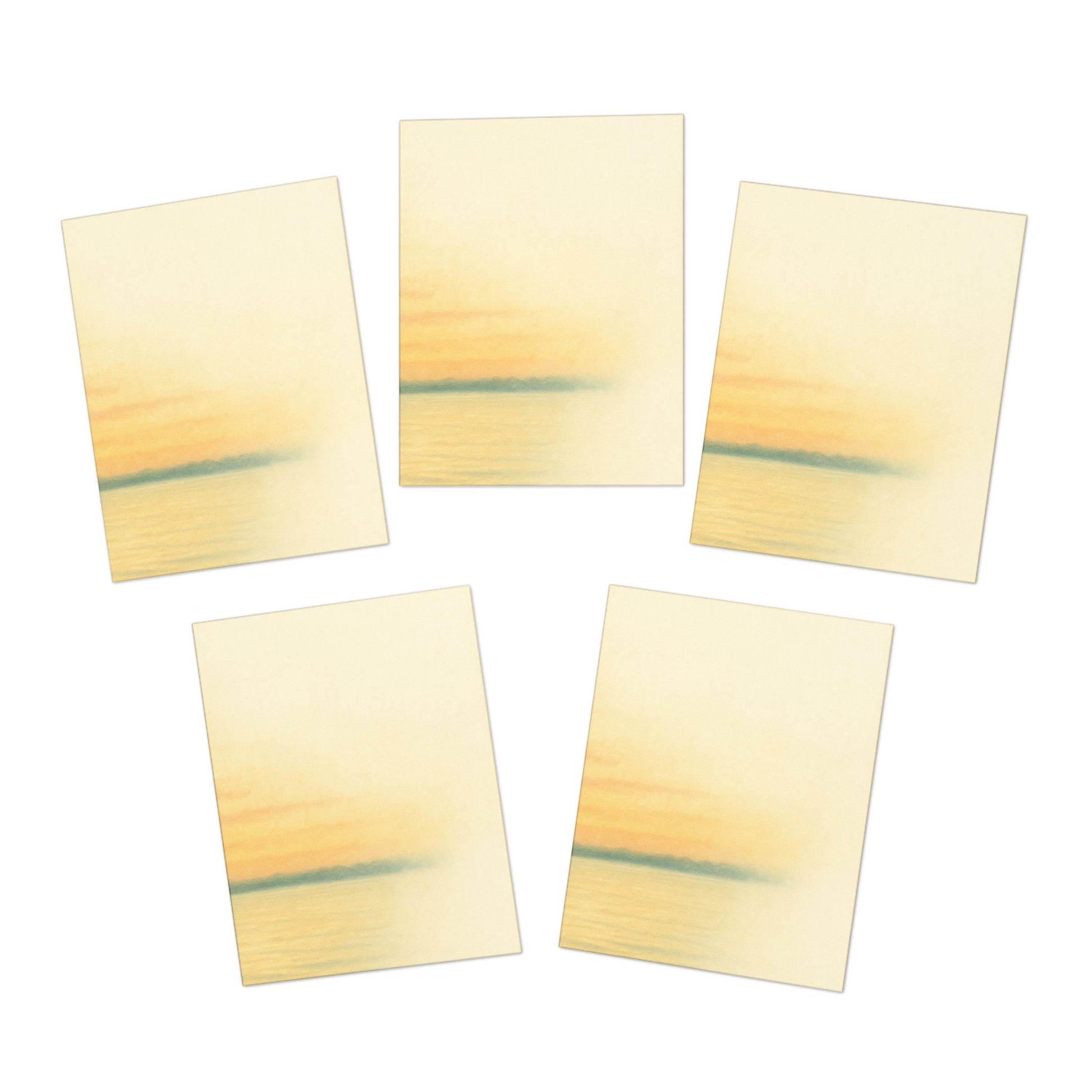 "Sunset Serenity Note Cards" - Serene Multi-Design Greeting Cards - 5-Pack for All Occasions
