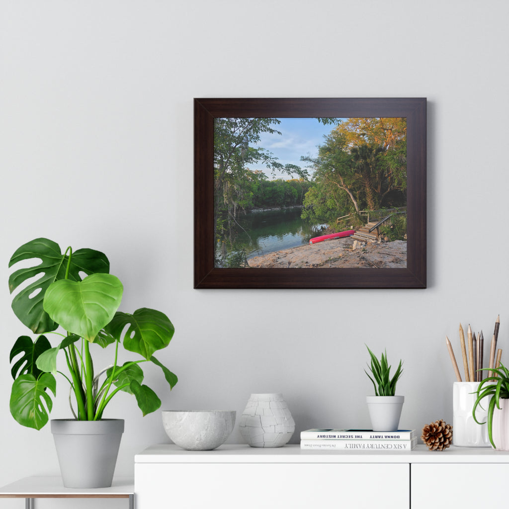 Nature Escape Framed Horizontal Poster - Serene River Scene for Home Decor