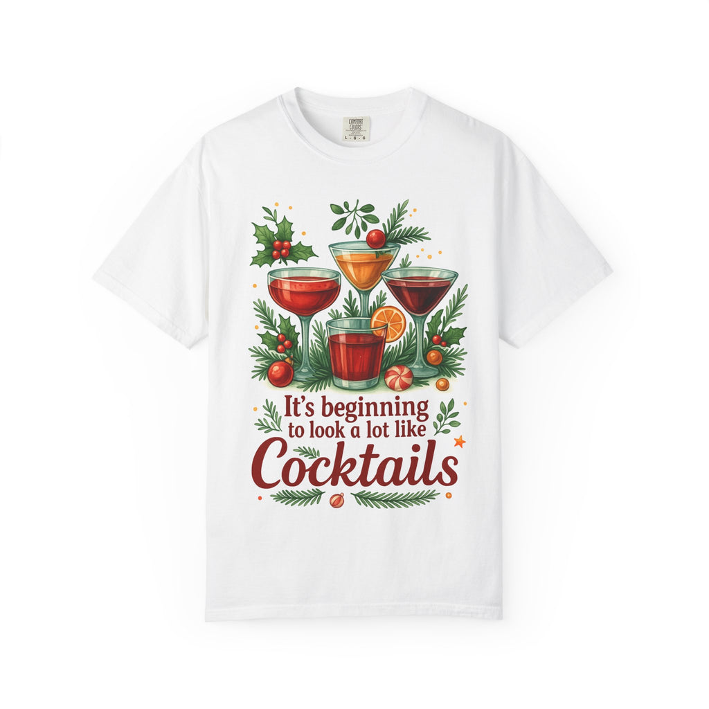 It’s Beginning to Look a Lot Like Cocktails T-Shirt – Festive Holiday Cocktail Tee – Christmas Party Shirt for Women & Men-Holiday Spirits Society