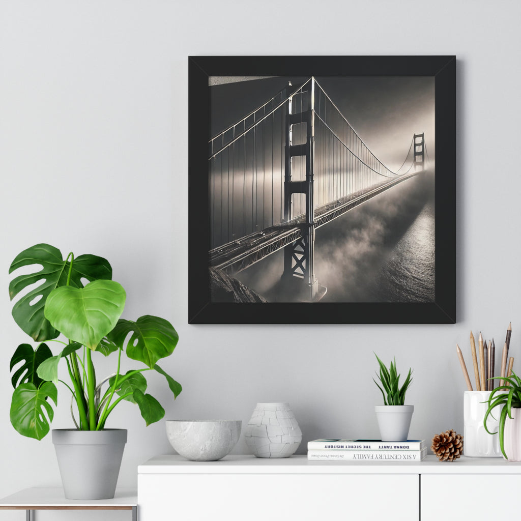 Golden Gate Bridge Black & White Wall Art – VERTICAL - Foggy San Francisco Photo  (1 of 3)