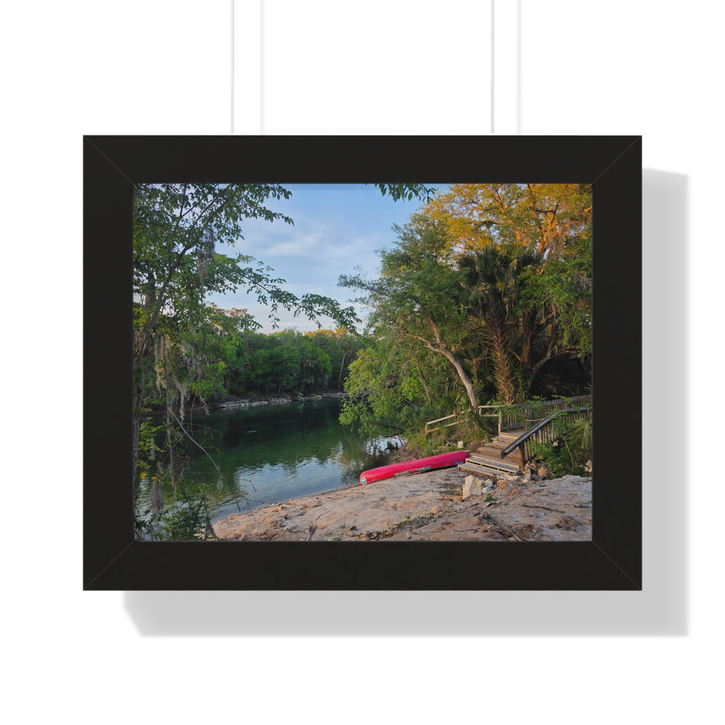 Nature Escape Framed Horizontal Poster - Serene River Scene for Home Decor