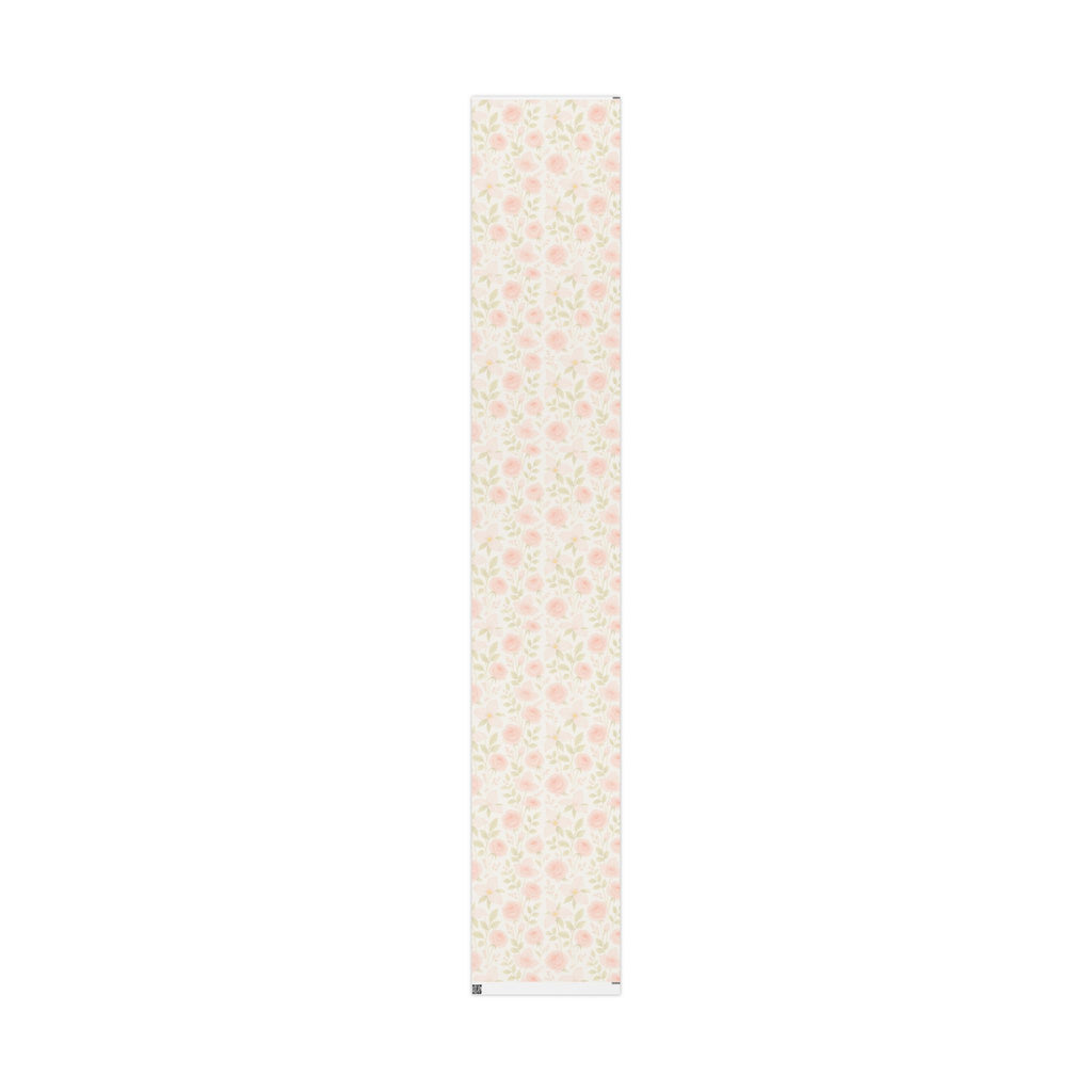 Blush Rose and Lily Floral Wrapping Paper – Elegant Watercolor Gift Wrap for Special Occasions
