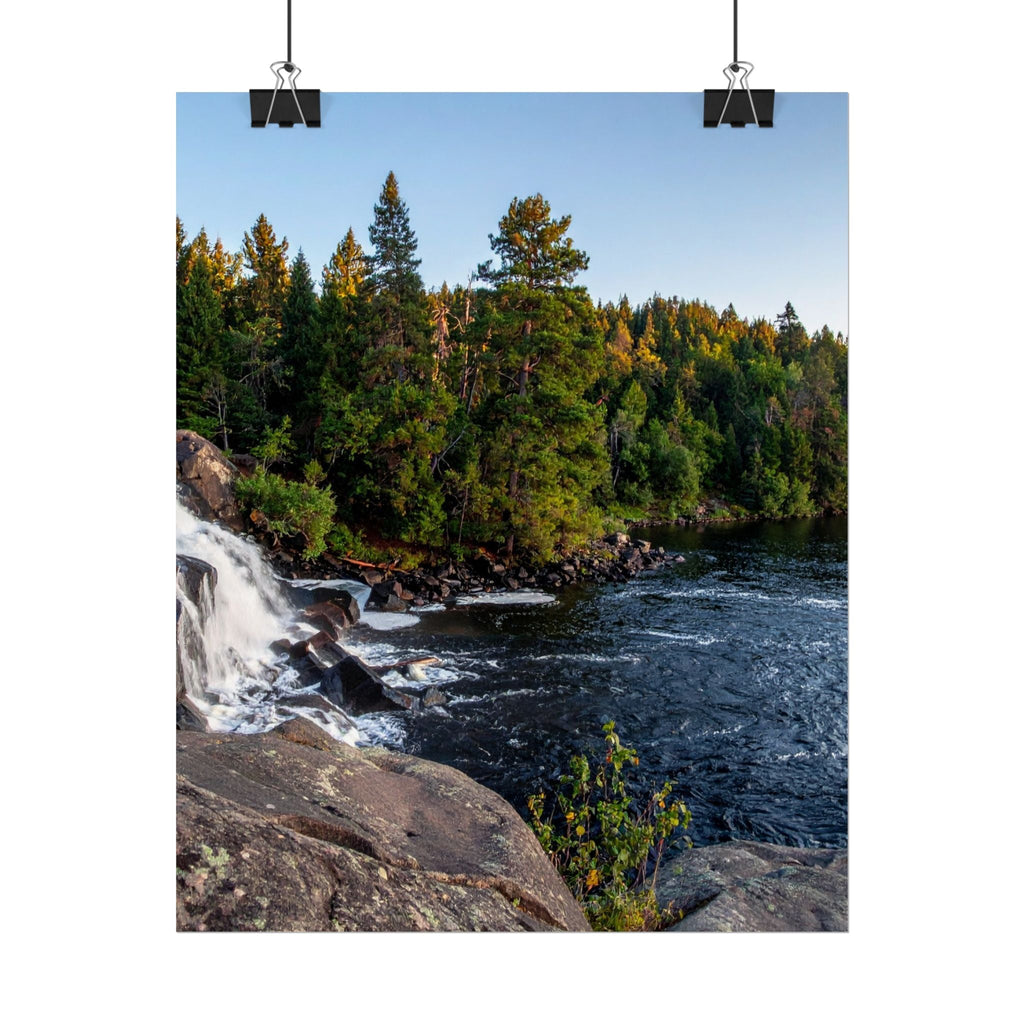 Nature-Inspired Rolled Poster - Serene Waterfall & Forest Scene