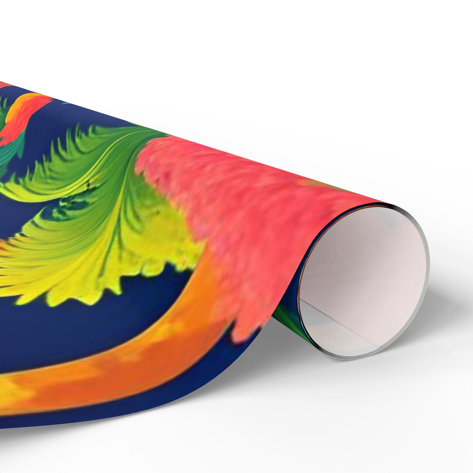 Colorful Palm Tree Wrapping Paper – Tropical Gift Wrap on Navy Blue Background