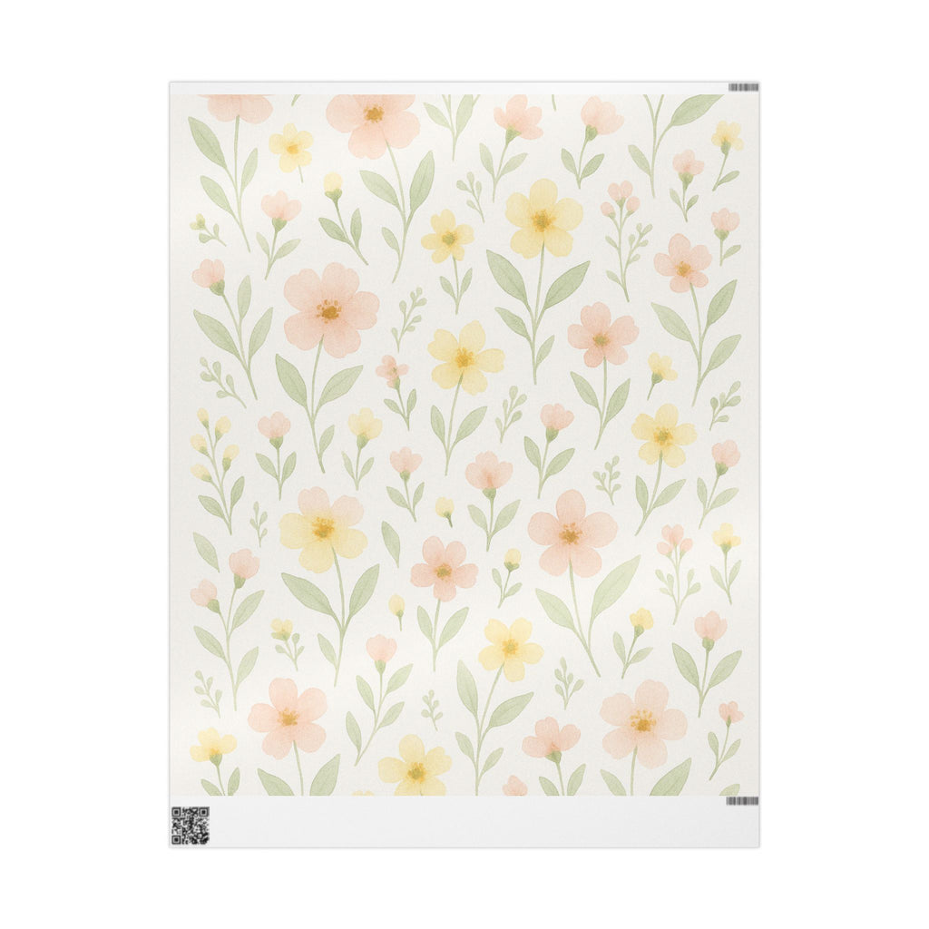 Soft Spring Floral Wrapping Paper for Birthdays, Baby Showers, and Gifts