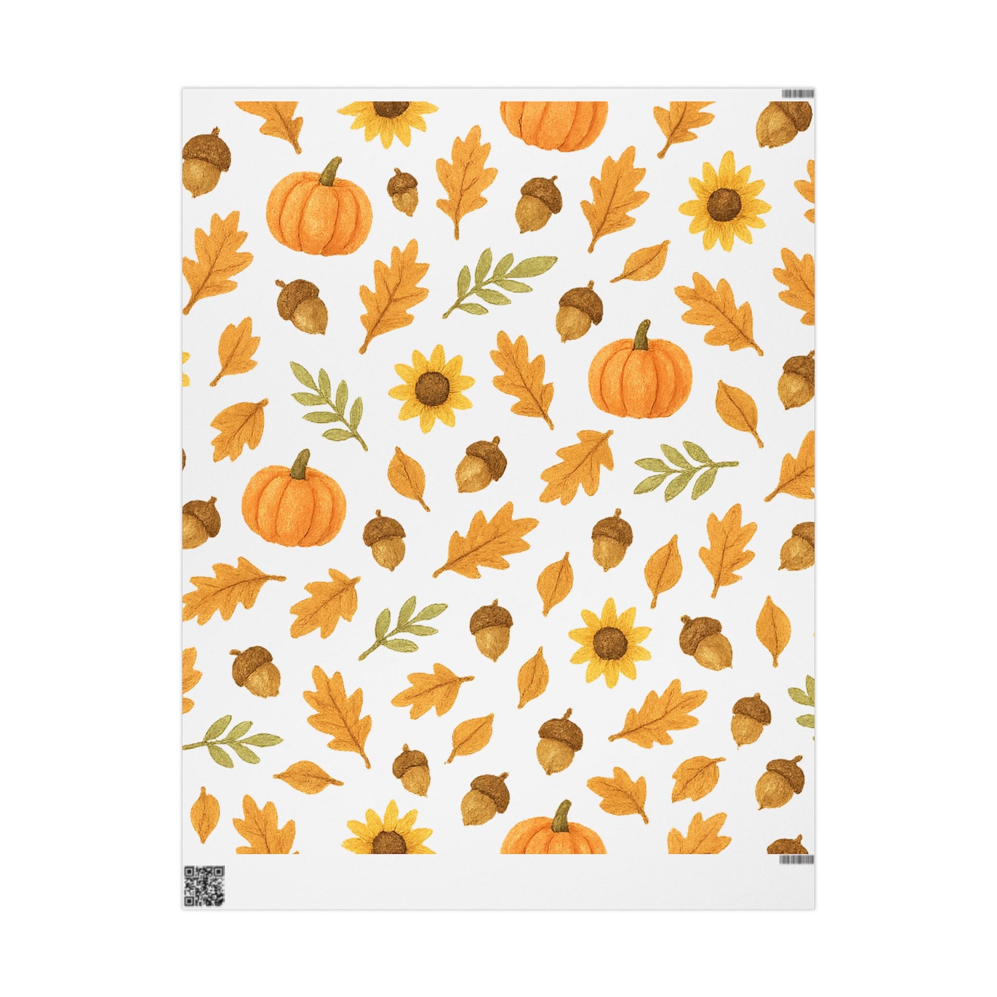 Sunflower & Autumn Leaves Wrapping Paper – Fall Gift Wrap for Seasonal Celebrations
