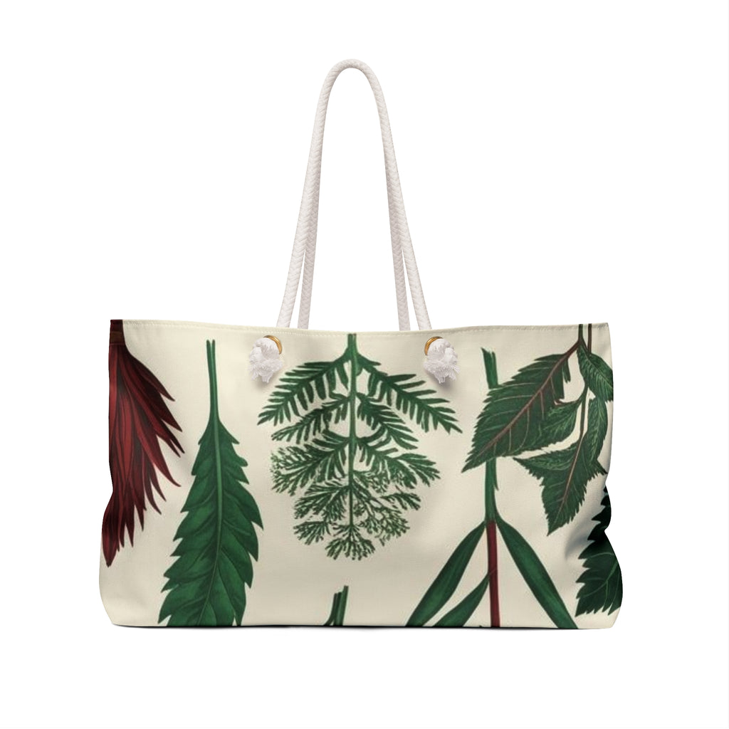 Tropical Fern Getaway Bag Botanical Print Weekender Bag - Travel Tote for Nature Lovers