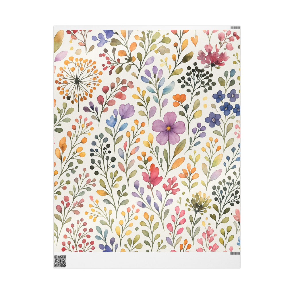 Delicate Watercolor Floral Wrapping Paper – Elegant Botanical Gift Wrap