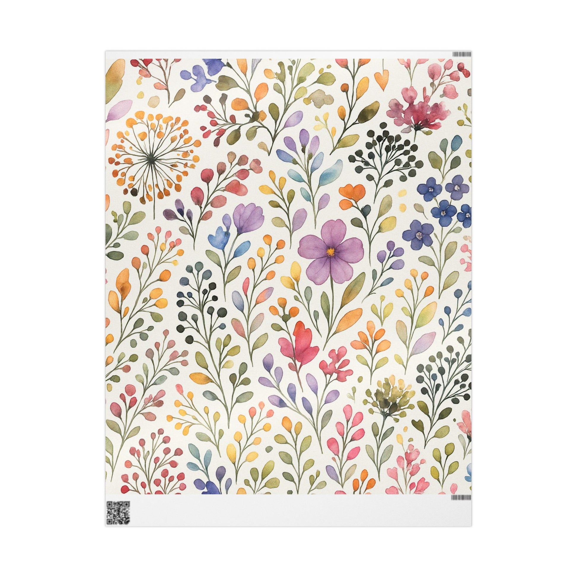 Delicate Watercolor Floral Wrapping Paper – Elegant Botanical Gift Wrap