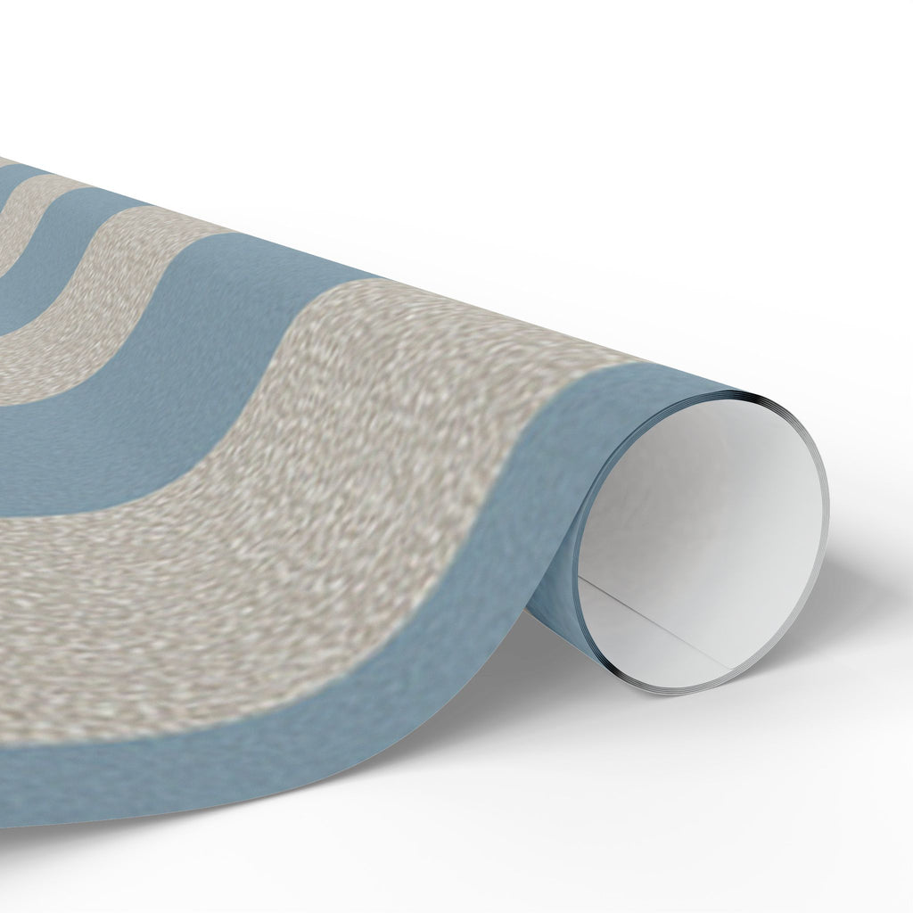 Blue and Beige Striped Wrapping Paper for Elegant Gift Presentation