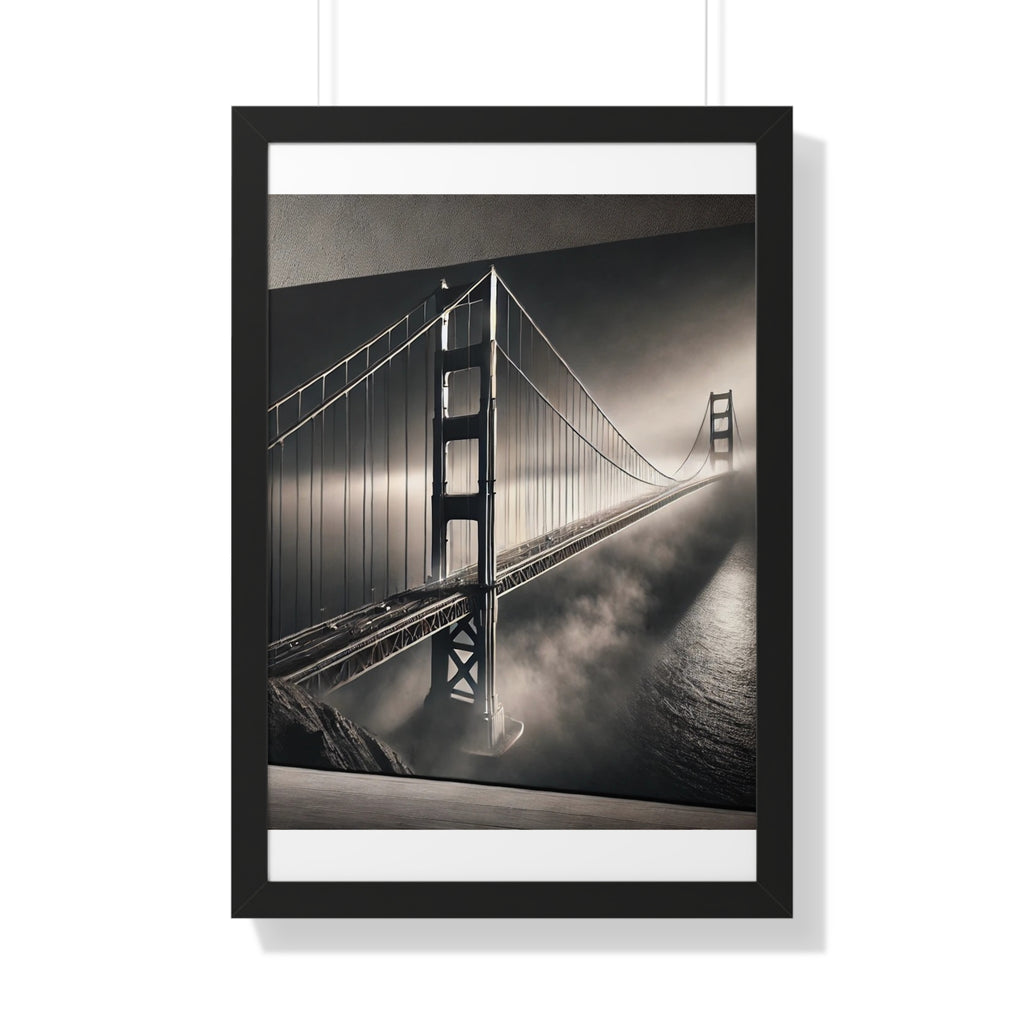 Golden Gate Bridge Black & White Wall Art – VERTICAL - Foggy San Francisco Photo  (1 of 3)