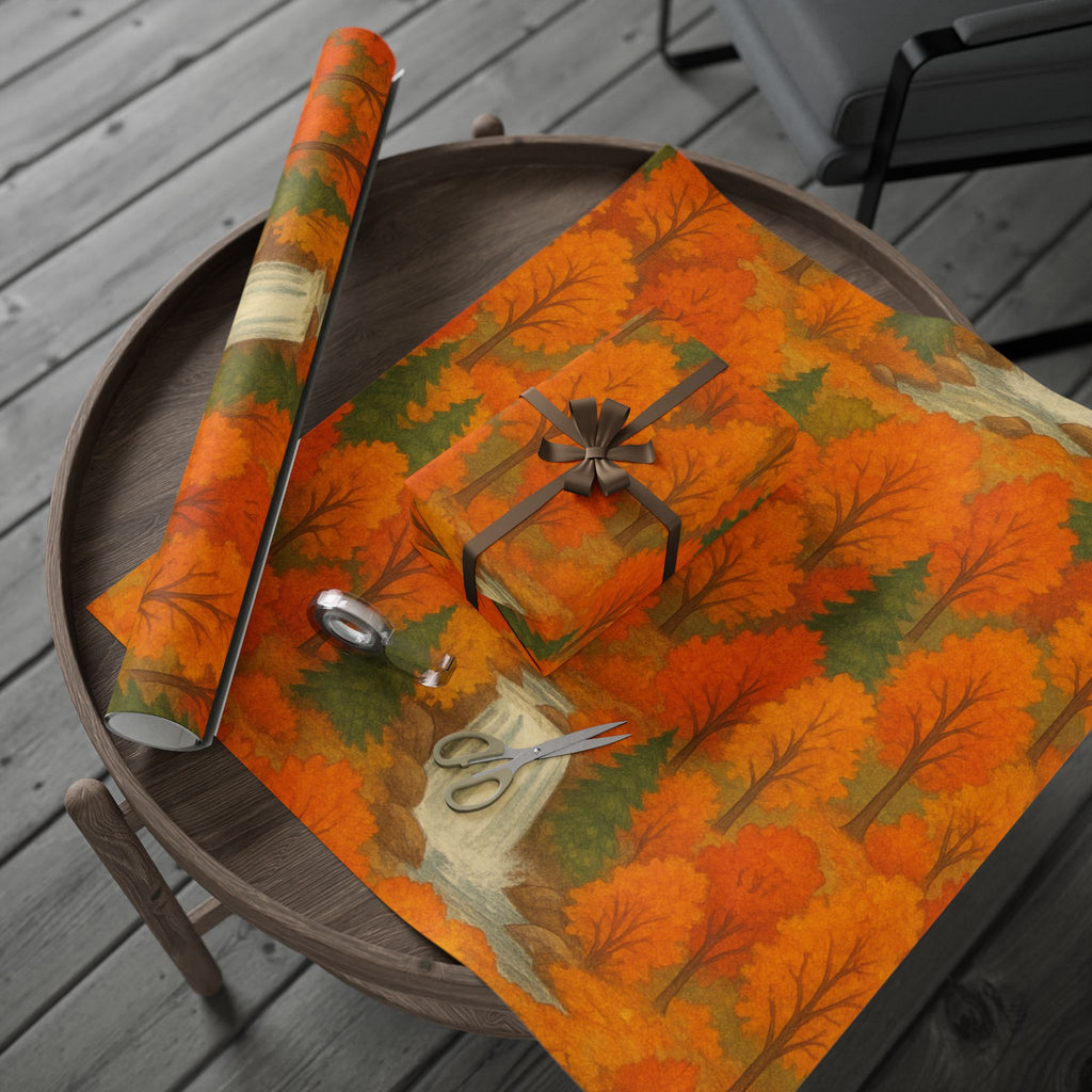 Autumn Floral Wrapping Paper, Seasonal Gift Wrap for Thanksgiving, Eco-Friendly Gift Wrap, Fall Decor, Unique Gift Packaging
