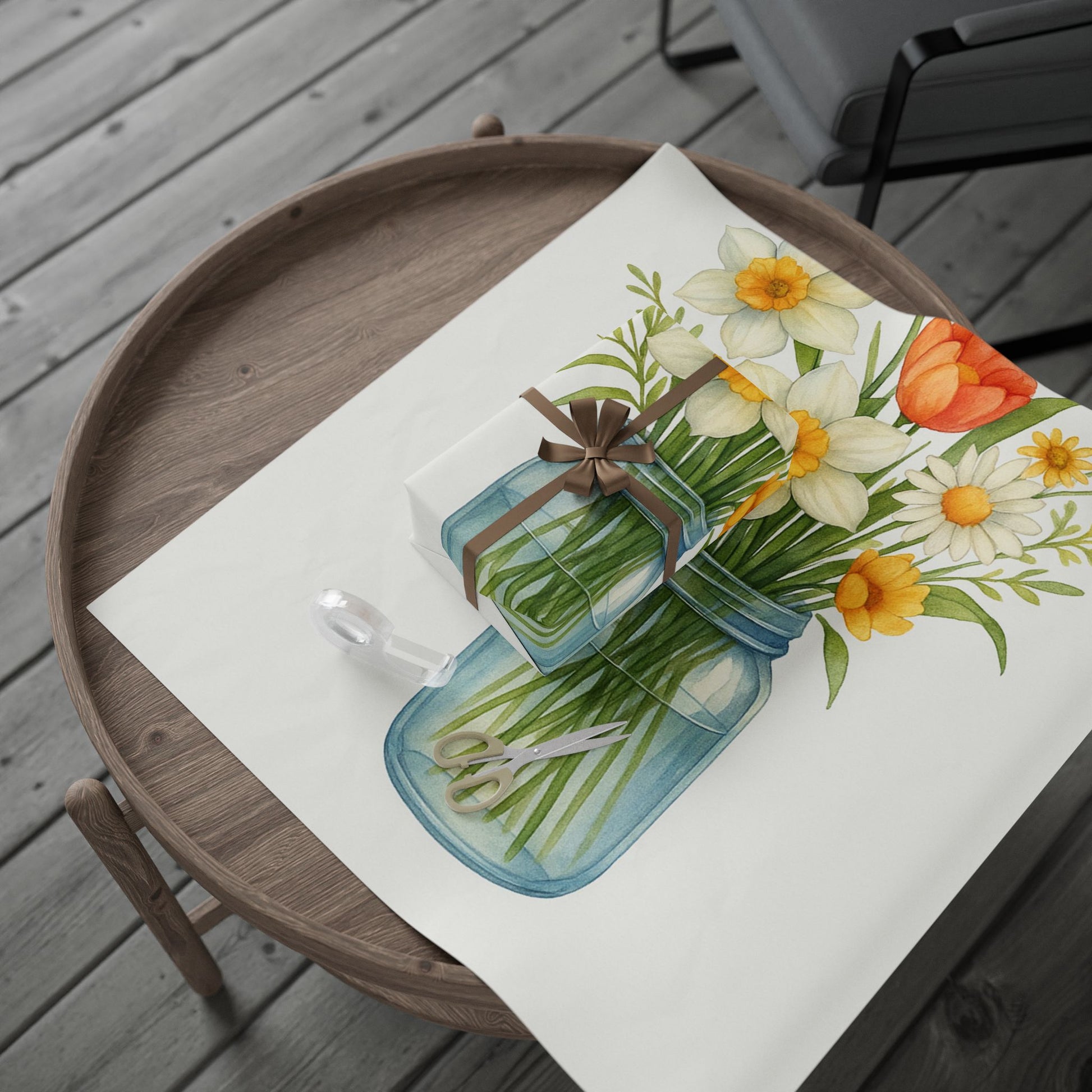 Floral Gift Wrapping Paper - Spring Bouquet Designs for Celebrations