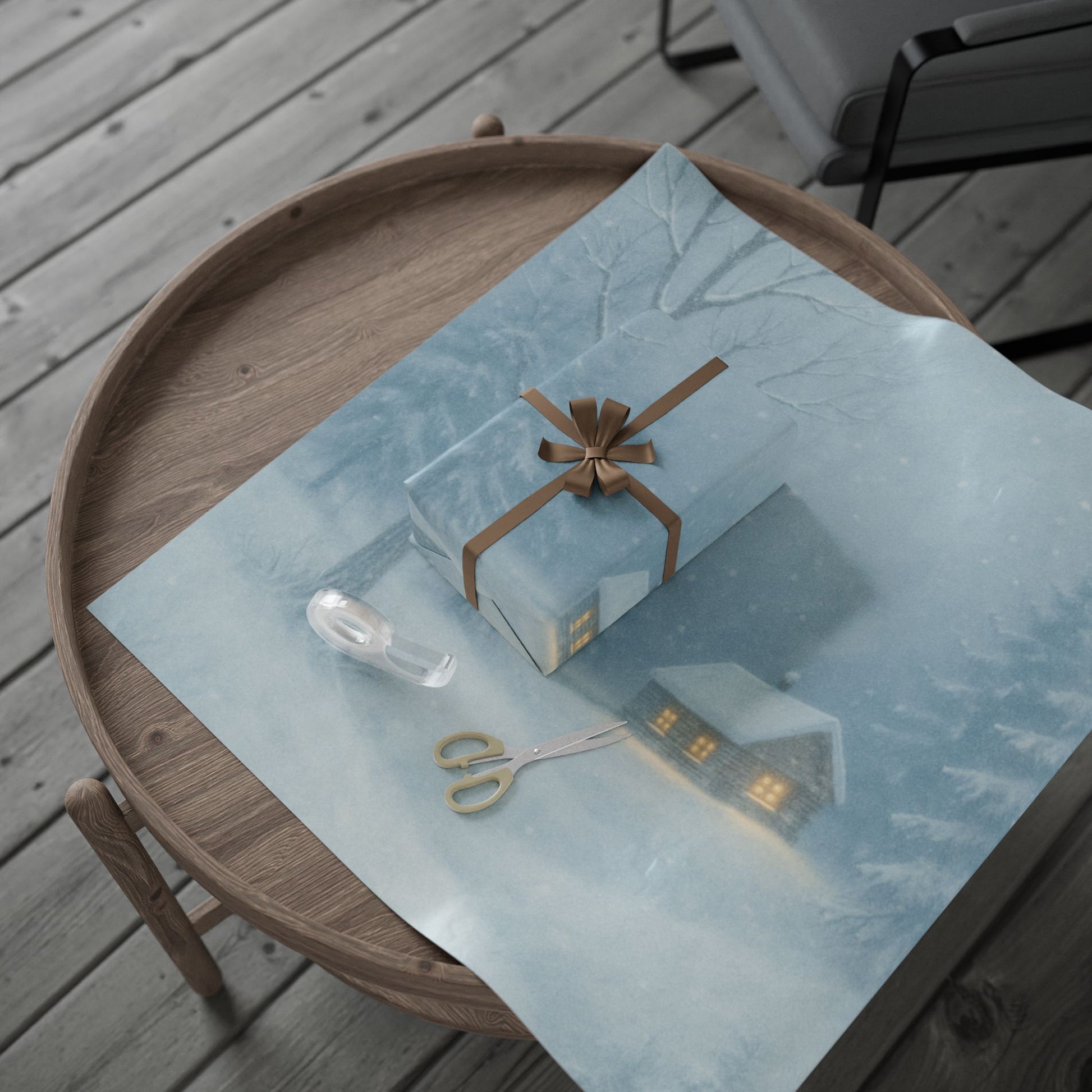 Winter Wonderland Wrapping Paper - Cozy Cabin Design for Holidays & Celebrations