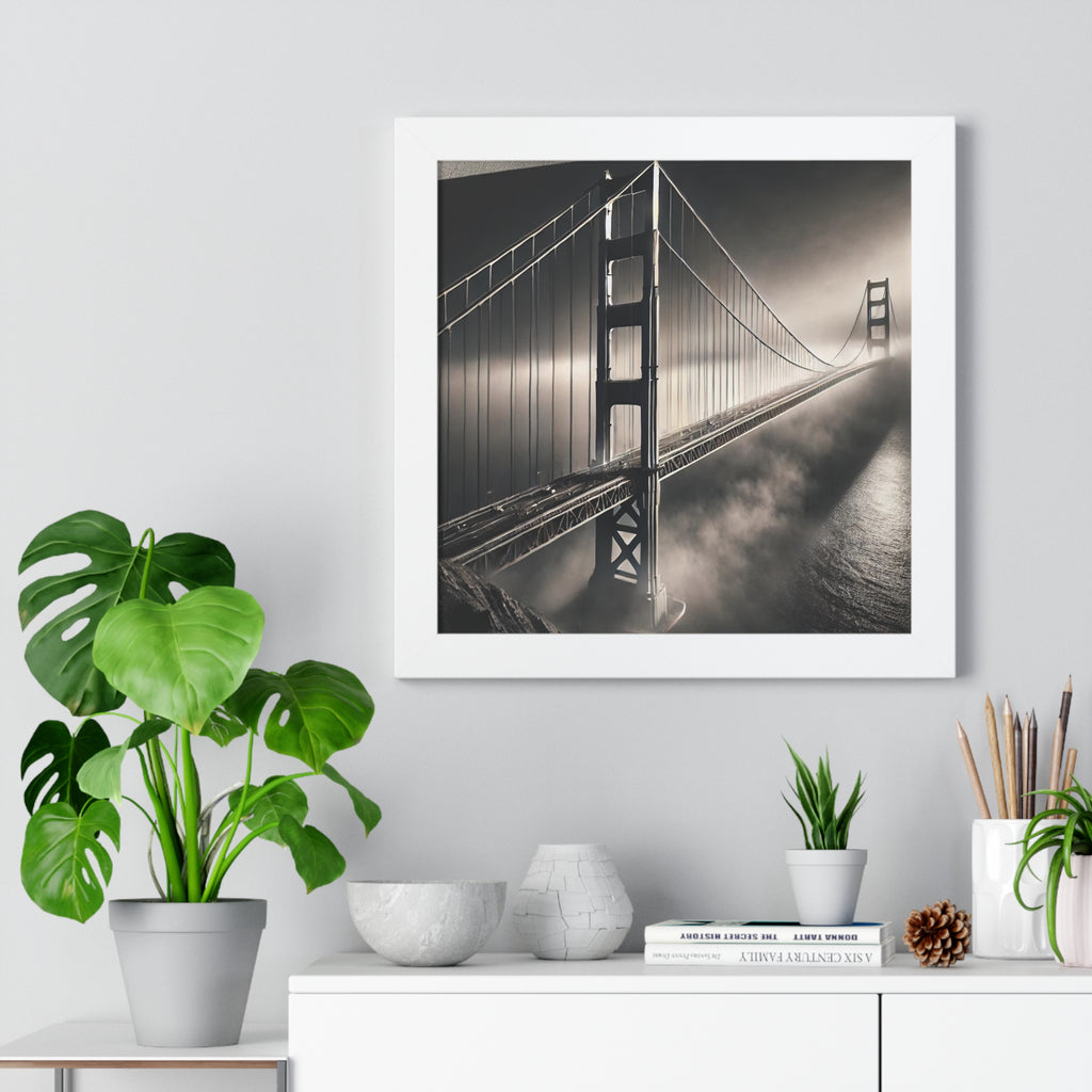 Golden Gate Bridge Black & White Wall Art – VERTICAL - Foggy San Francisco Photo  (1 of 3)