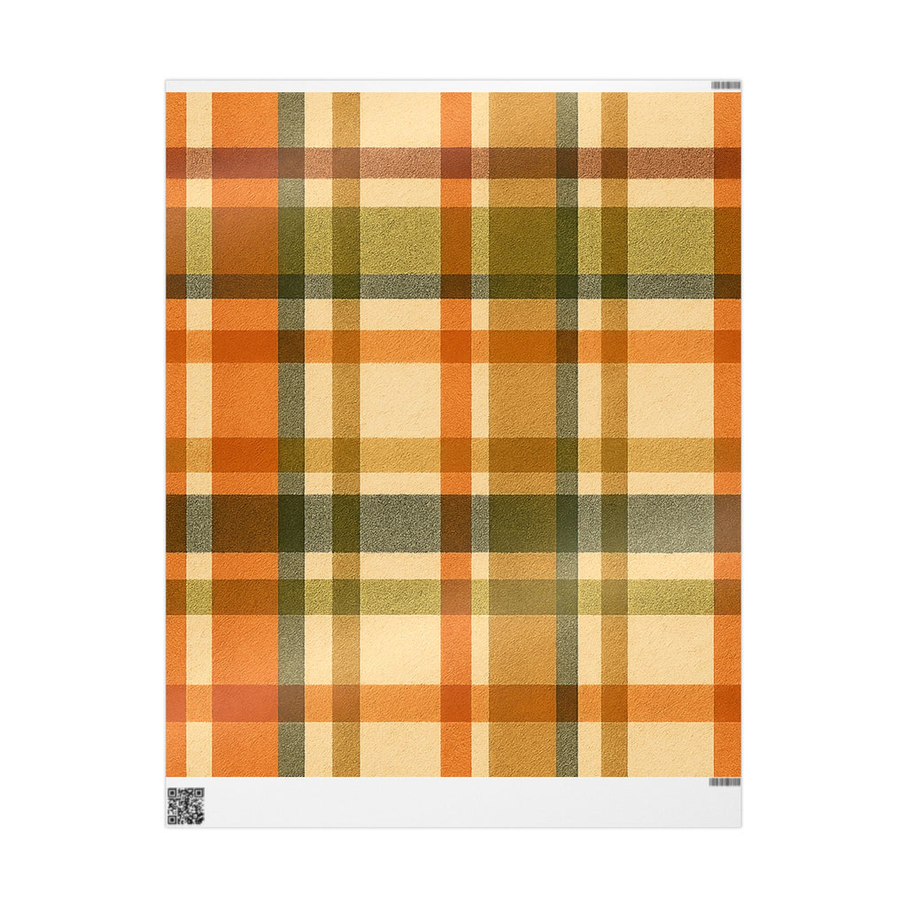 Autumn Plaid Wrapping Paper – Rustic Fall Checkered Gift Wrap for Thanksgiving and Harvest Celebrations