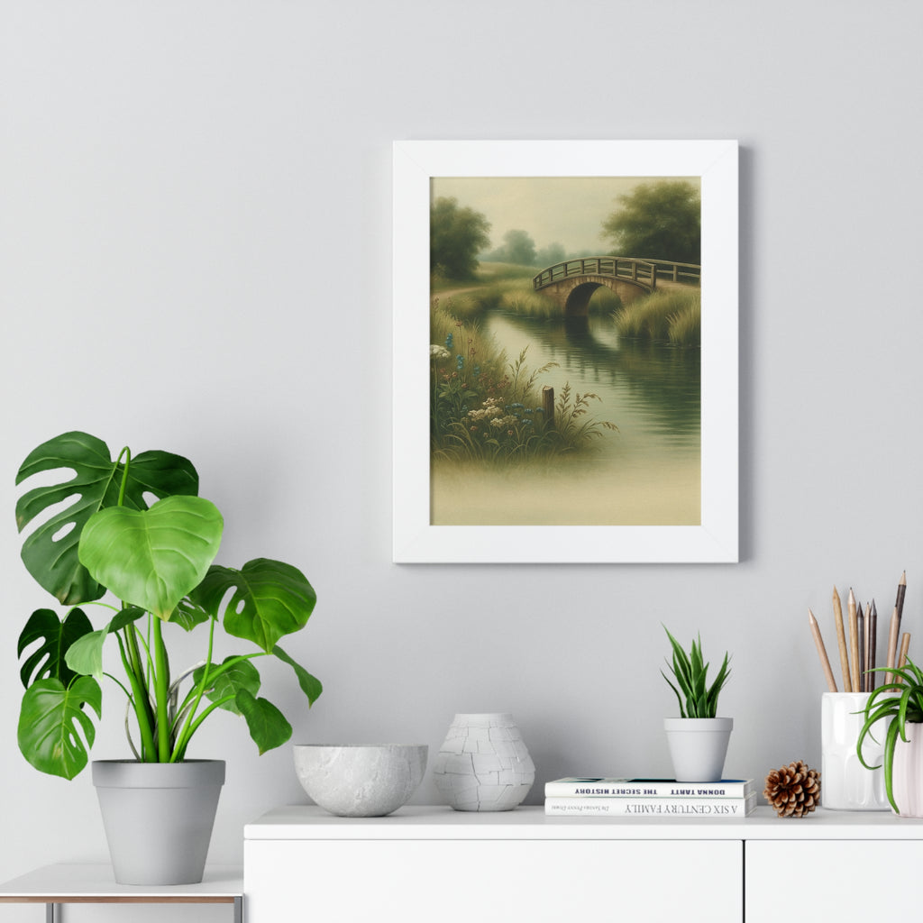 Serene Nature Framed Vertical Poster - Tranquil Landscape Wall Art