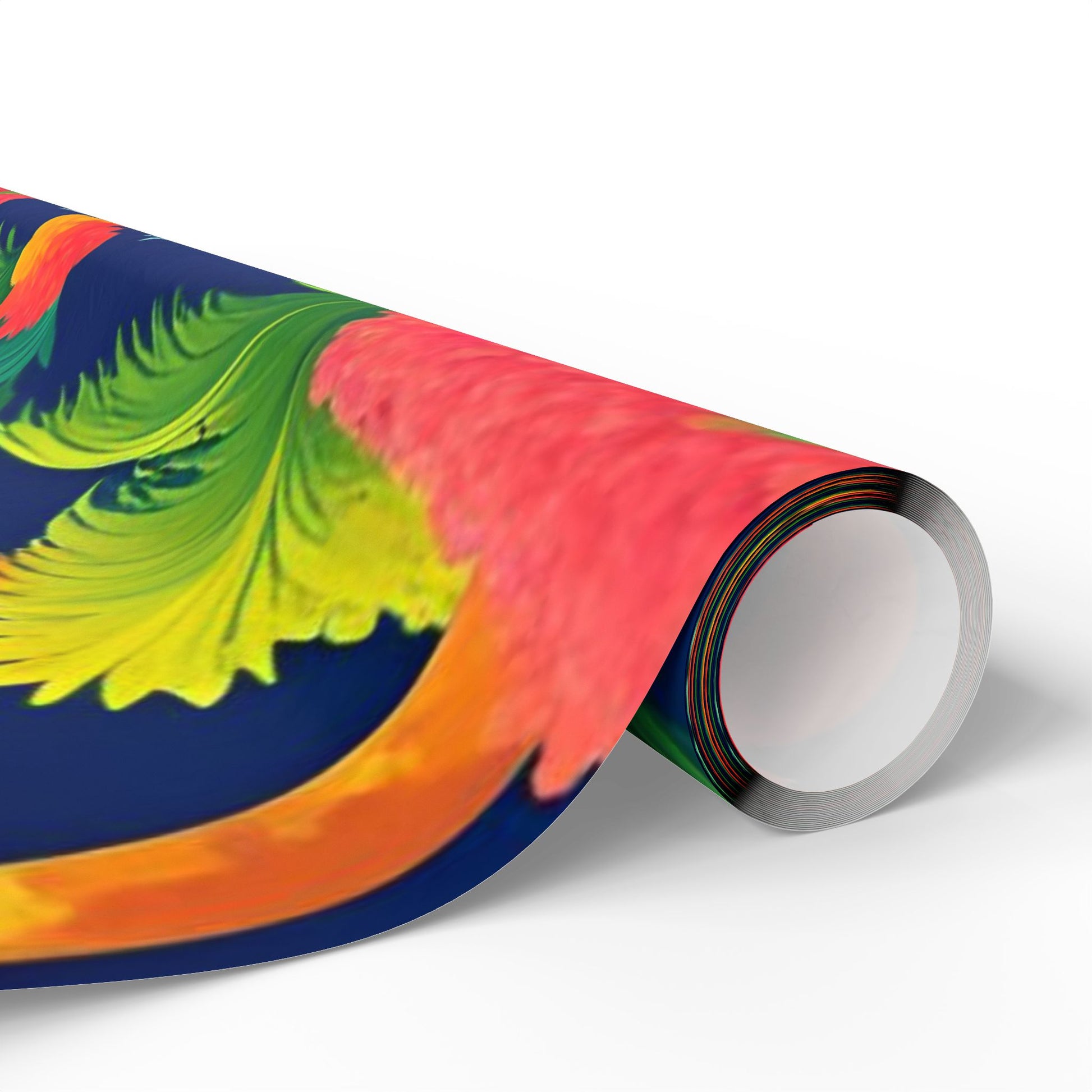 Colorful Palm Tree Wrapping Paper – Tropical Gift Wrap on Navy Blue Background