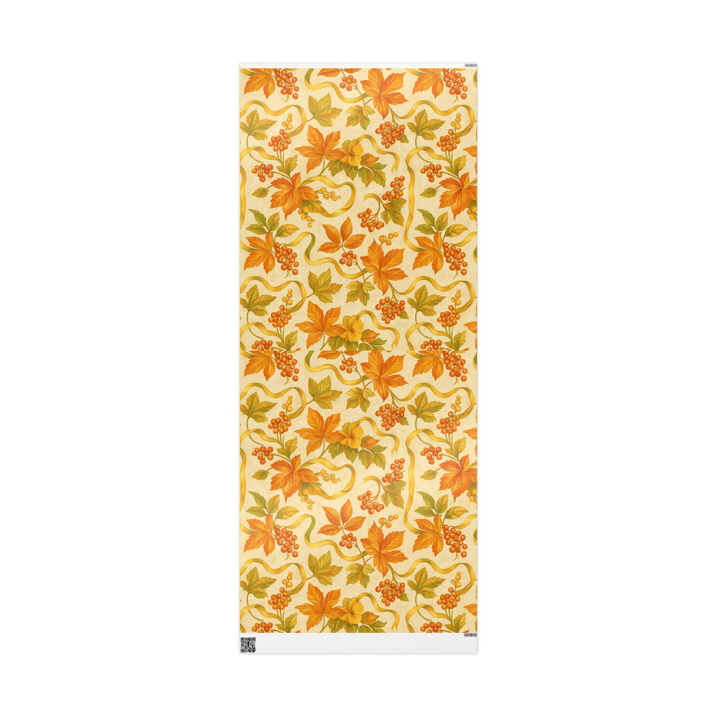Autumn Harvest Leaves Wrapping Paper – Warm Fall Foliage Gift Wrap