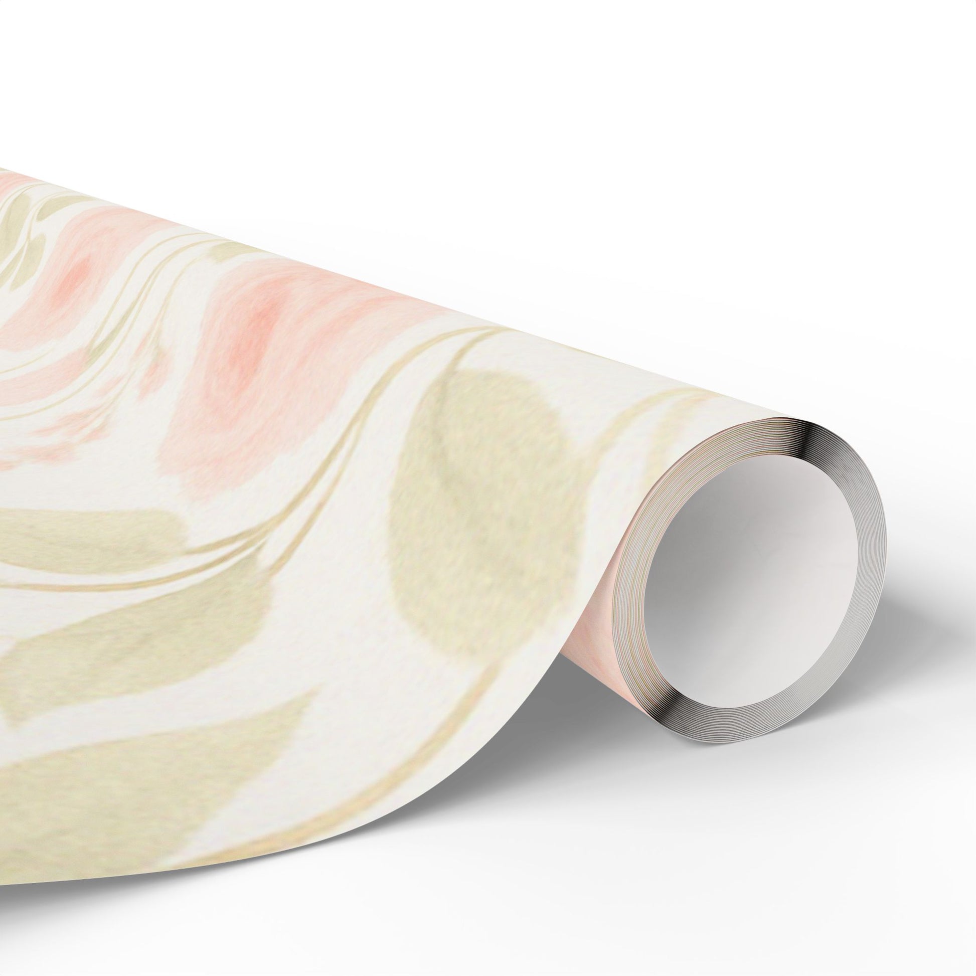 Blush Rose and Lily Floral Wrapping Paper – Elegant Watercolor Gift Wrap for Special Occasions