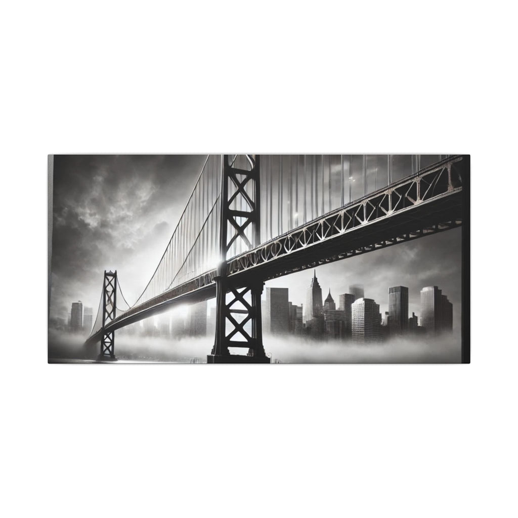 Horizontal Golden Gate Bridge Black & White Wall Art – Dramatic San Francisco Photography Print in Black Frame (2 of 3)