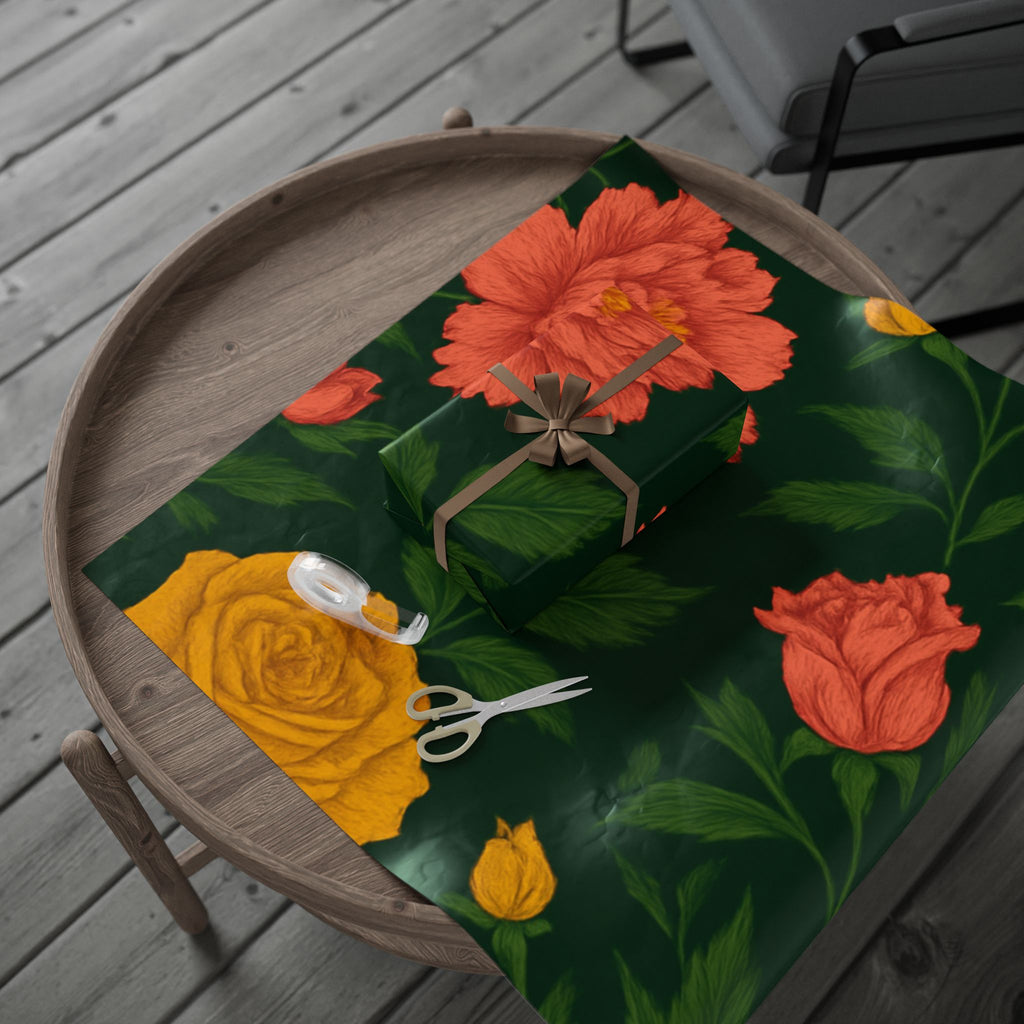 Floral Gift Wrapping Paper - Elegant Rose & Peony Design for All Occasions