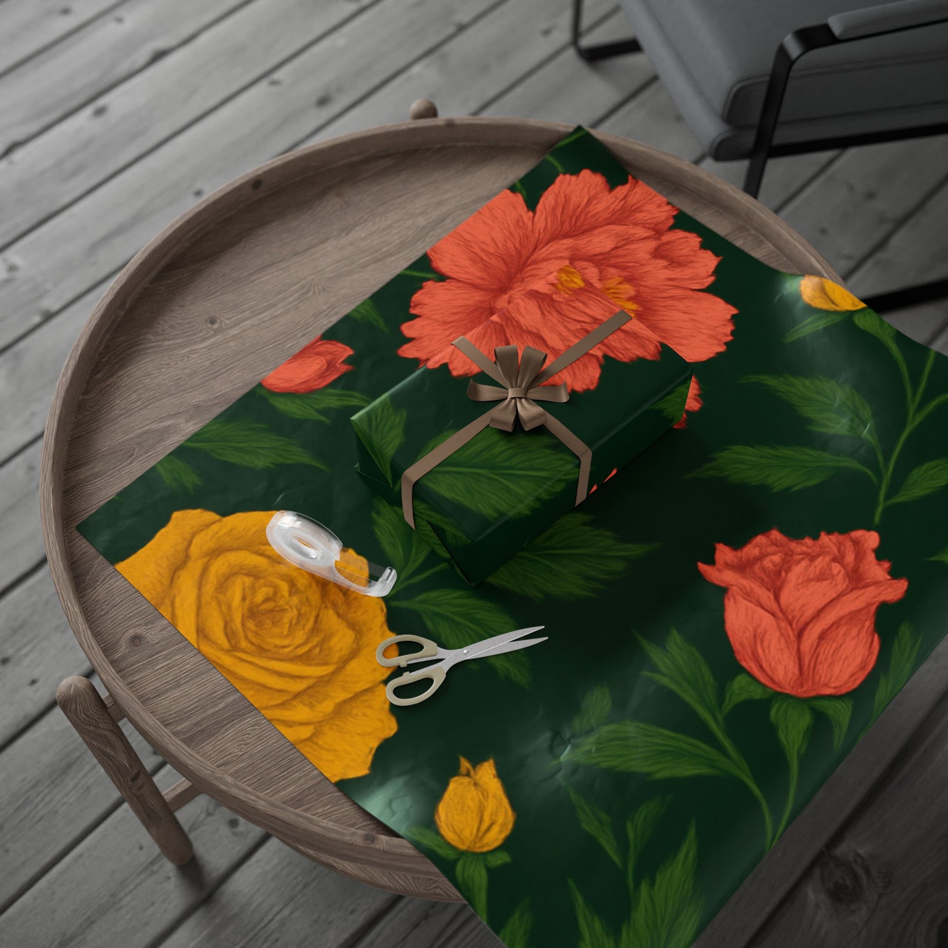 Floral Gift Wrapping Paper - Elegant Rose & Peony Design for All Occasions