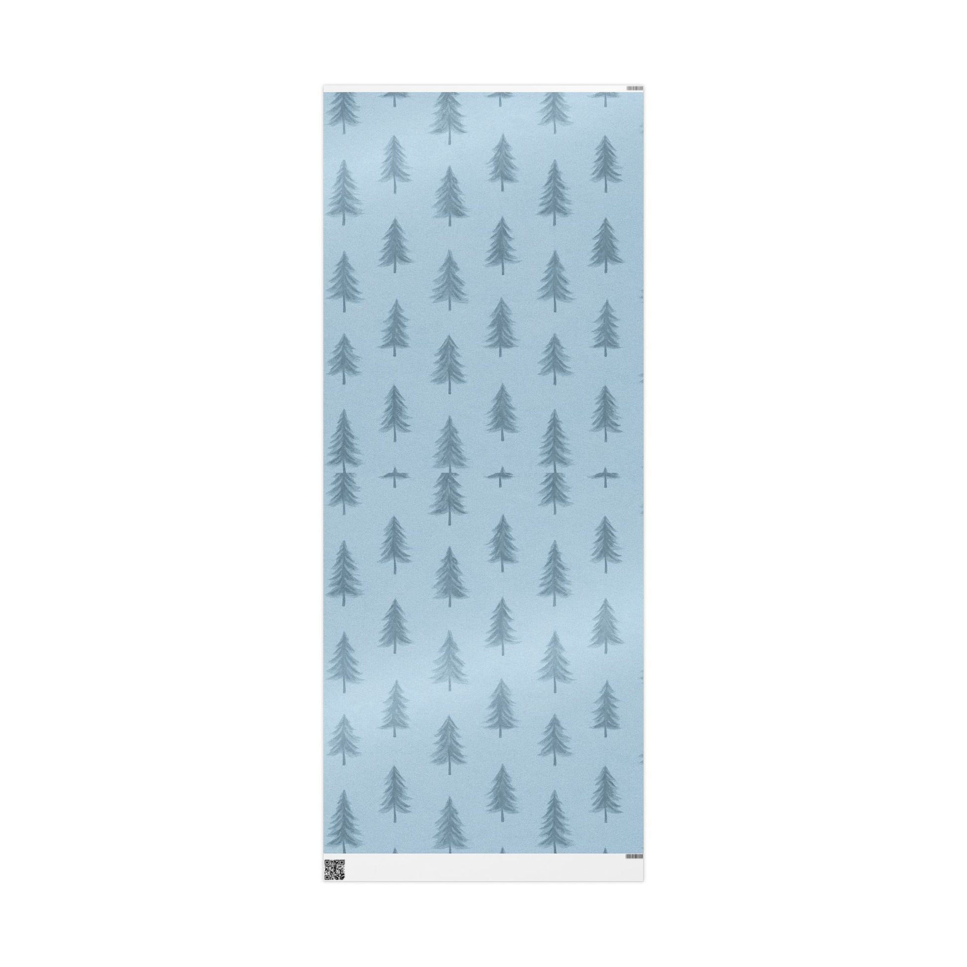 Winter’s Hush Tree Pattern Wrapping Paper – Elegant Woodland Holiday Gift Wrap - Beautiful Blue Wrapping Paper Roll, Holiday Gift Wrap