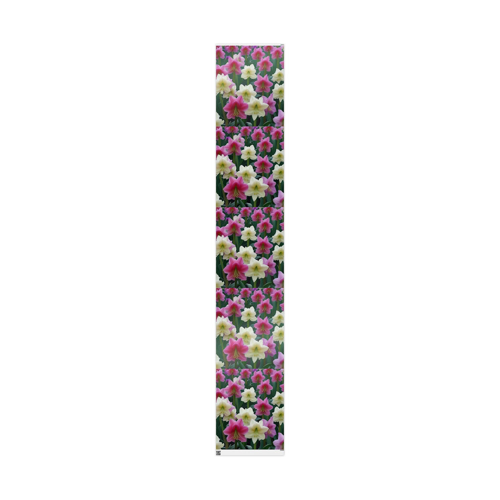 Pink and Cream Amaryllis Wrapping Paper – Elegant Large Floral Gift Wrap