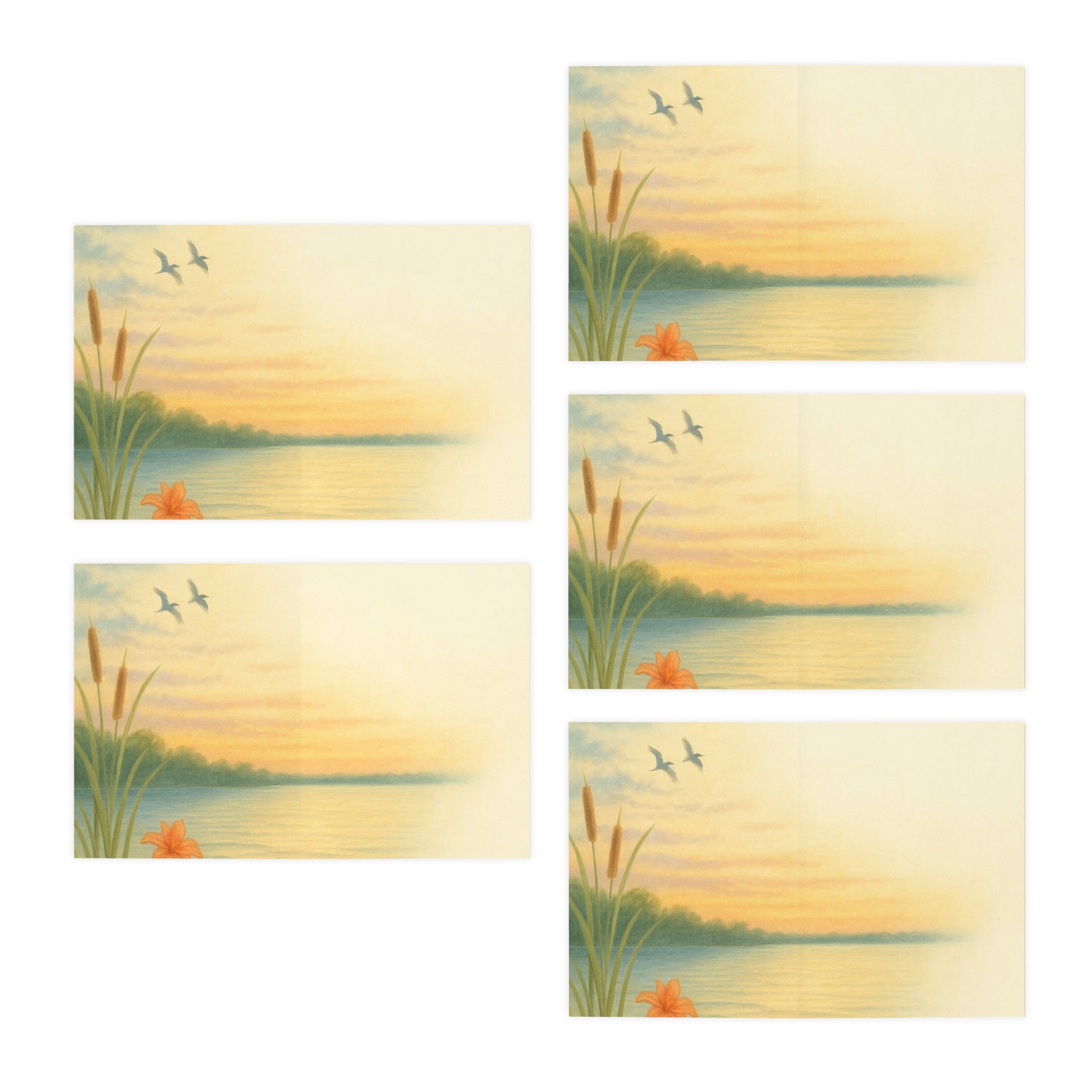"Sunset Serenity Note Cards" - Serene Multi-Design Greeting Cards - 5-Pack for All Occasions