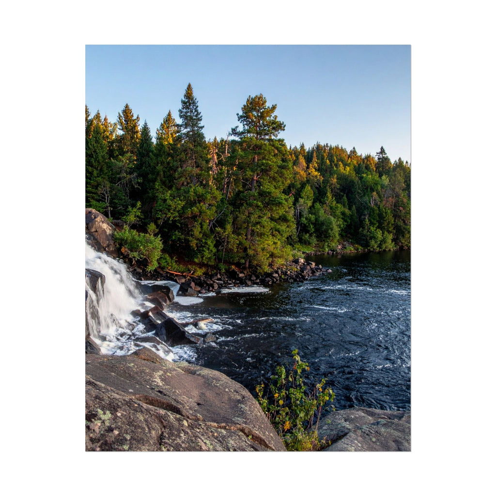 Nature-Inspired Rolled Poster - Serene Waterfall & Forest Scene
