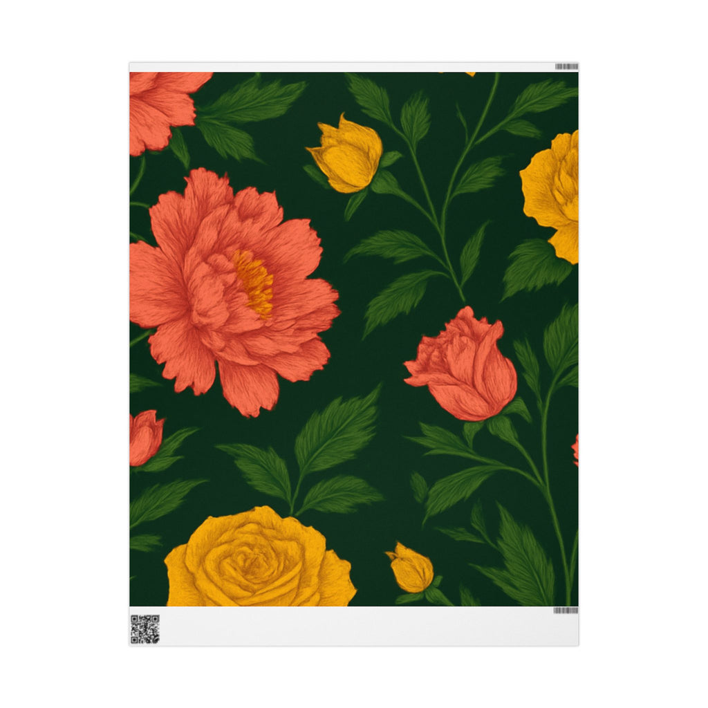 Floral Gift Wrapping Paper - Elegant Rose & Peony Design for All Occasions