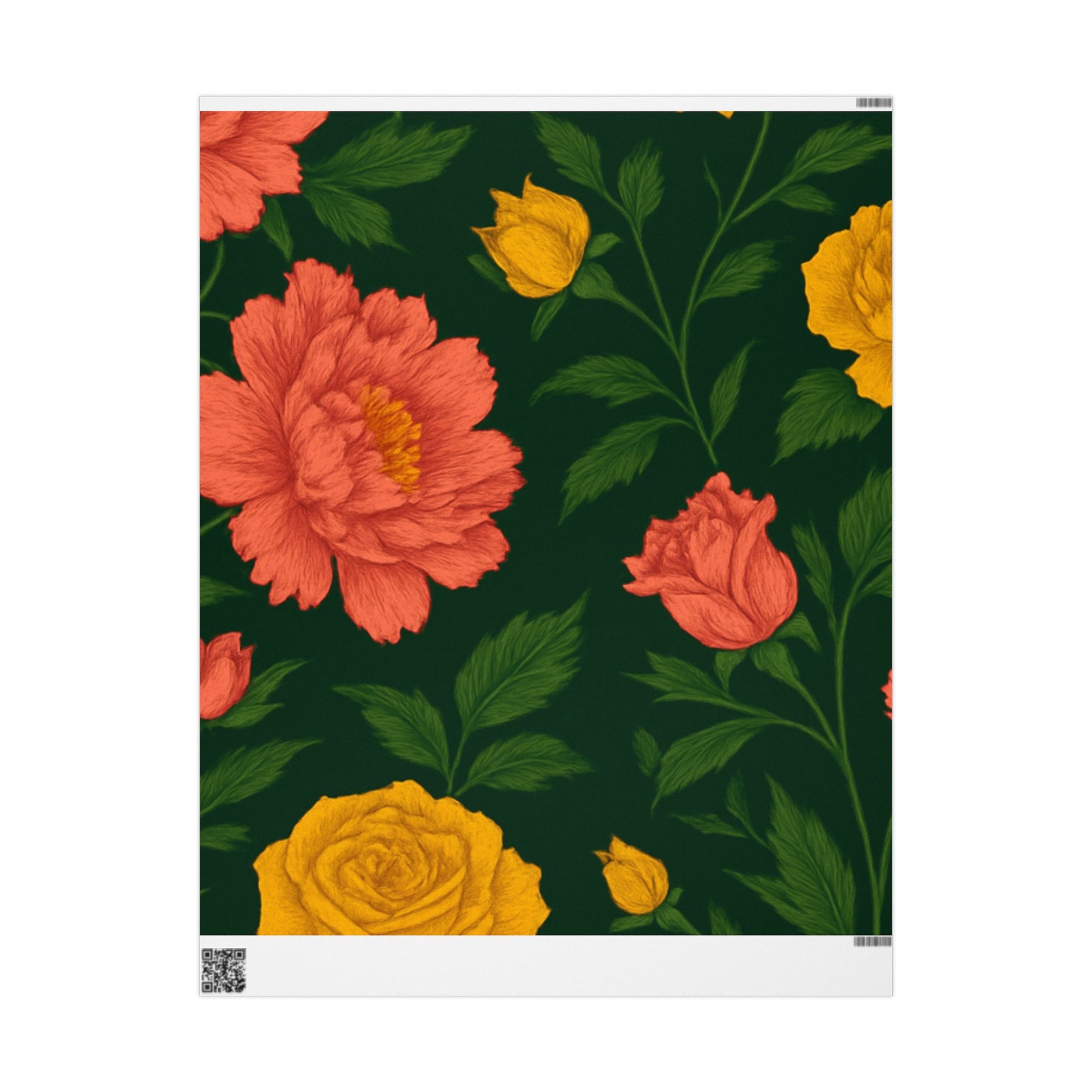 Floral Gift Wrapping Paper - Elegant Rose & Peony Design for All Occasions