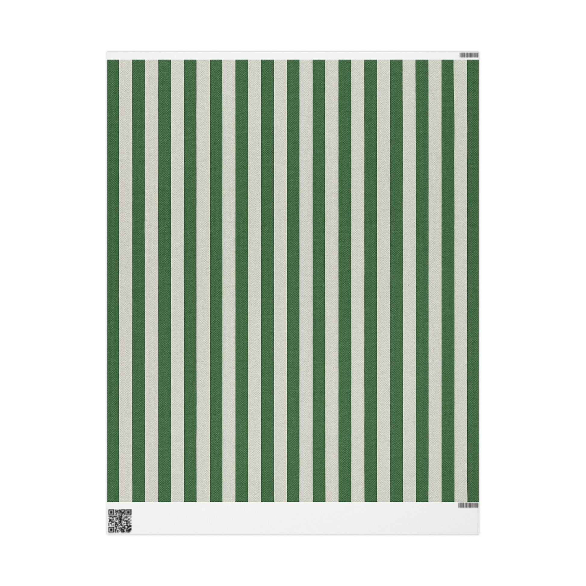Green and White Elegantly Striped Wrapping Paper for Holidays & Celebrations