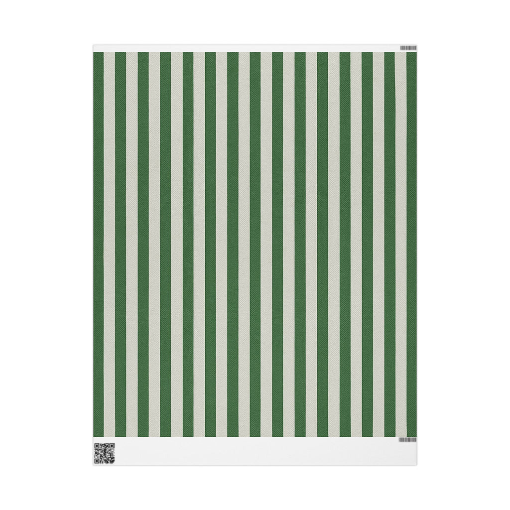Elegant Green Striped Wrapping Paper for Holidays & Celebrations