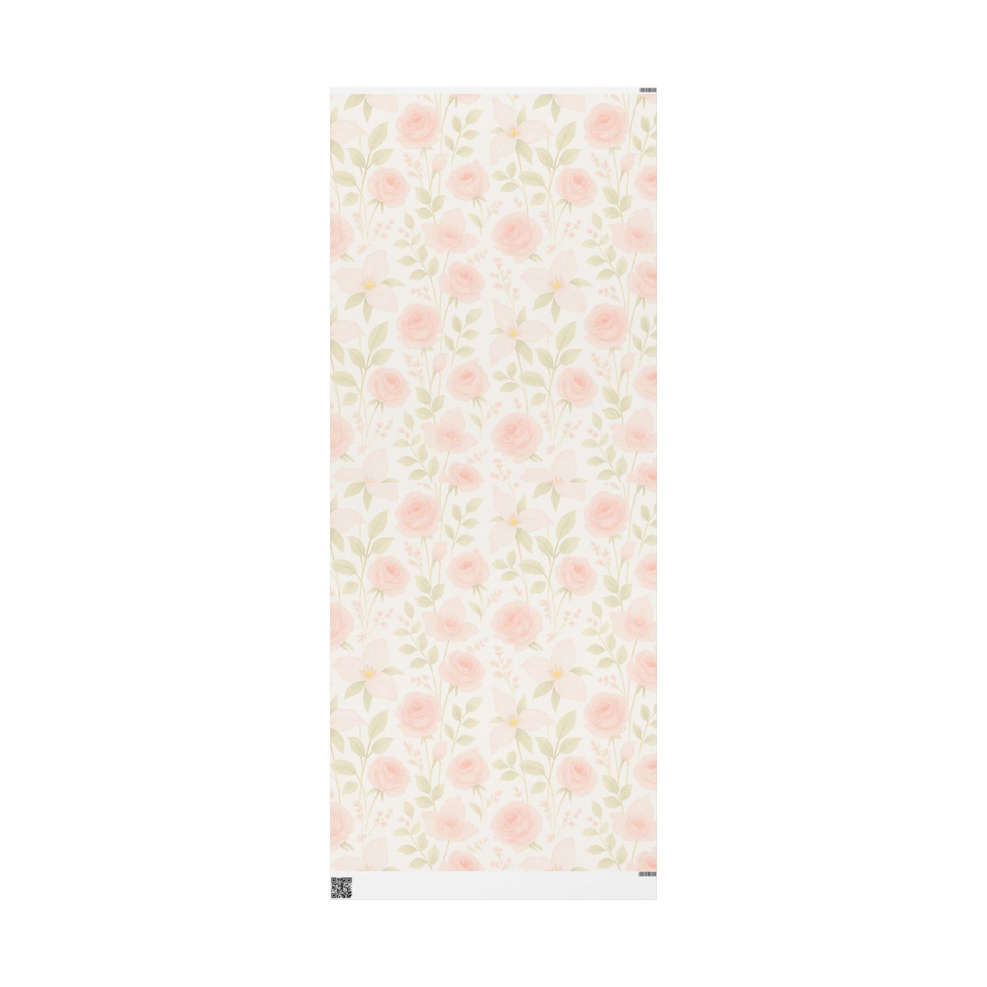 Blush Rose and Lily Floral Wrapping Paper – Elegant Watercolor Gift Wrap for Special Occasions