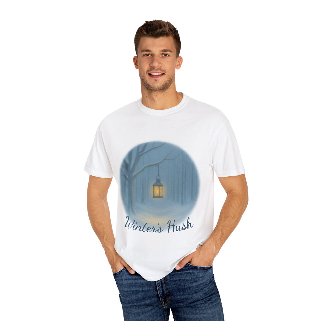 Winter’s Hush Lantern Tee – Tranquil Snowy Forest Scene - From the Winter's Hush Collection