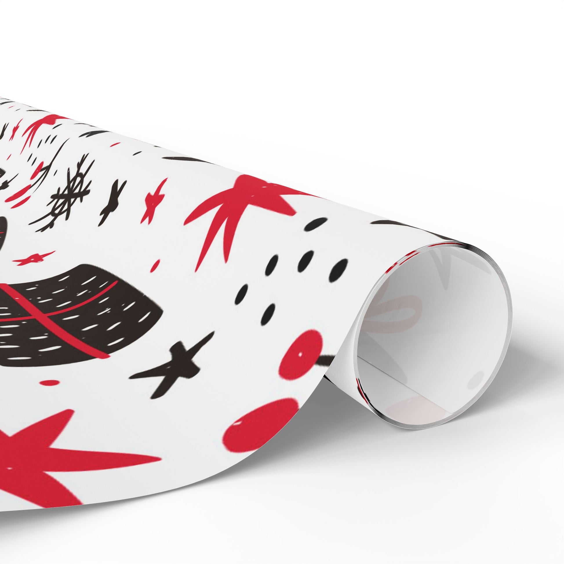 Midnight Noel Wrapping Paper – Modern Black and Red Christmas Gift Wrap - As Designer