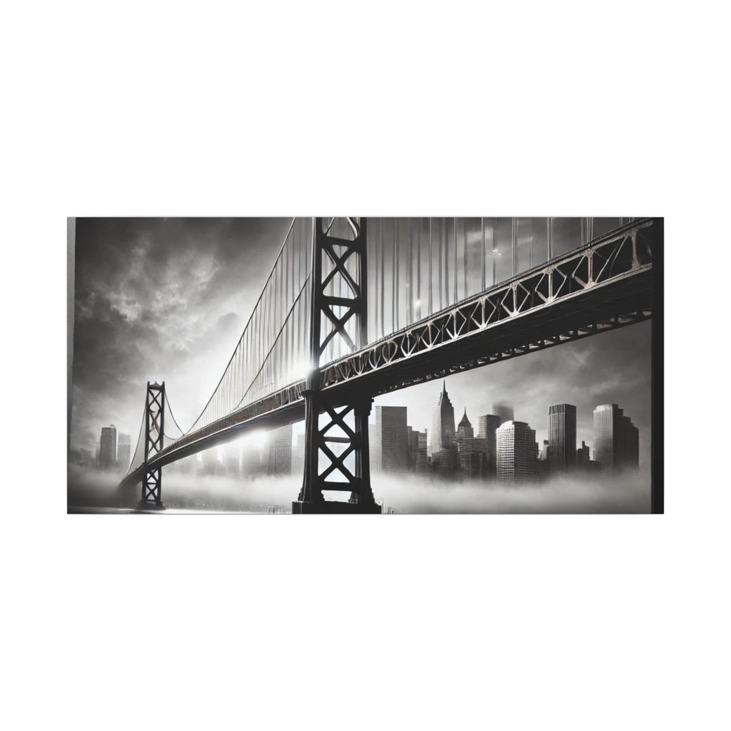 Horizontal Golden Gate Bridge Black & White Wall Art – Dramatic San Francisco Photography Print in Black Frame (2 of 3)