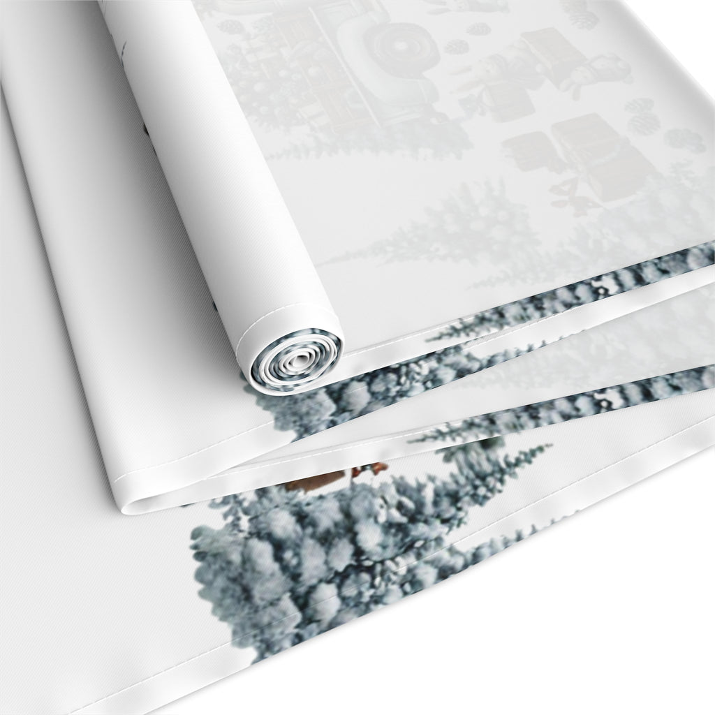 Whispers of Winter – Christmas Barn Table Runner | Rustic Holiday Table Décor by Paper Pleasures - Cotton/Poly
