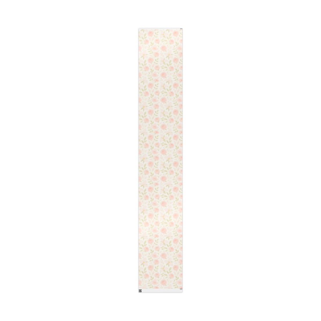 Blush Rose and Lily Floral Wrapping Paper – Elegant Watercolor Gift Wrap for Special Occasions