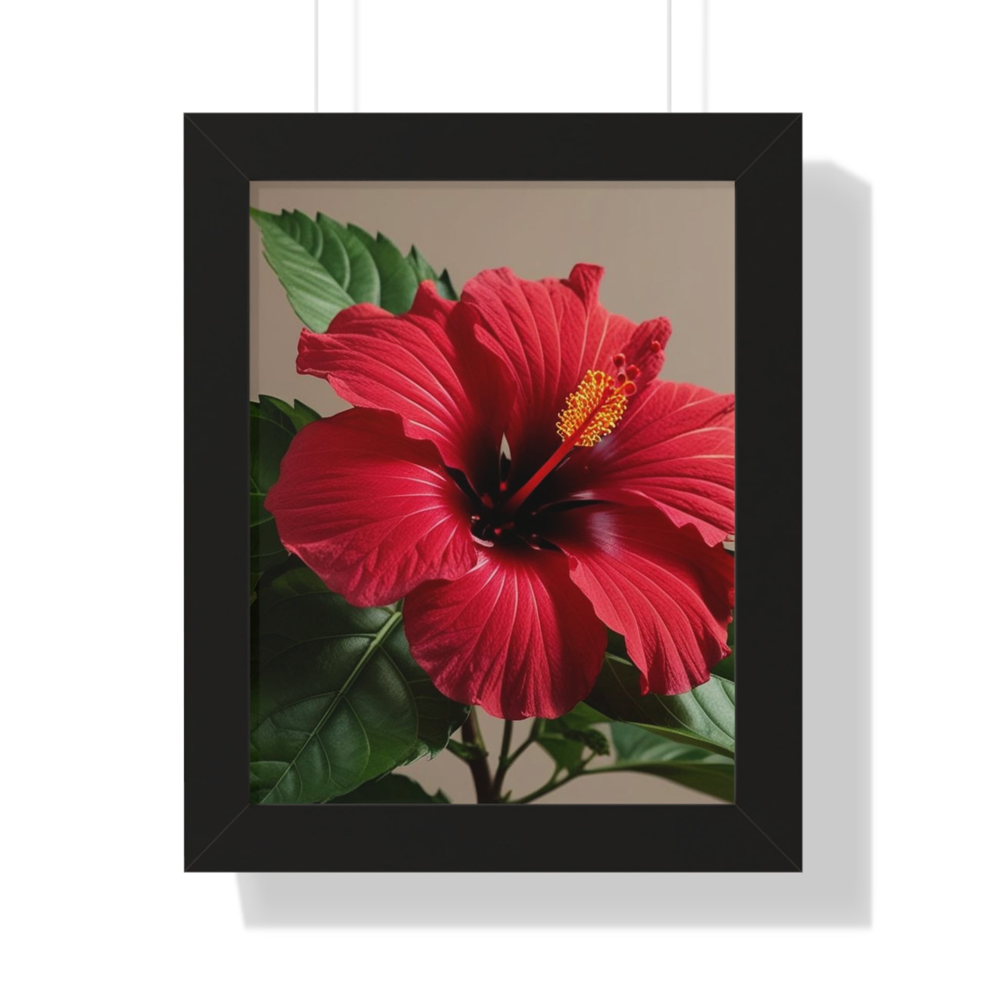 Stunning Hibiscus Flower Framed Vertical Poster | Botanical Wall Art for Home Decor