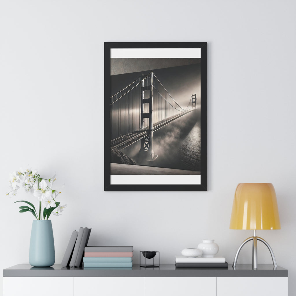 Golden Gate Bridge Black & White Wall Art – VERTICAL - Foggy San Francisco Photo  (1 of 3)
