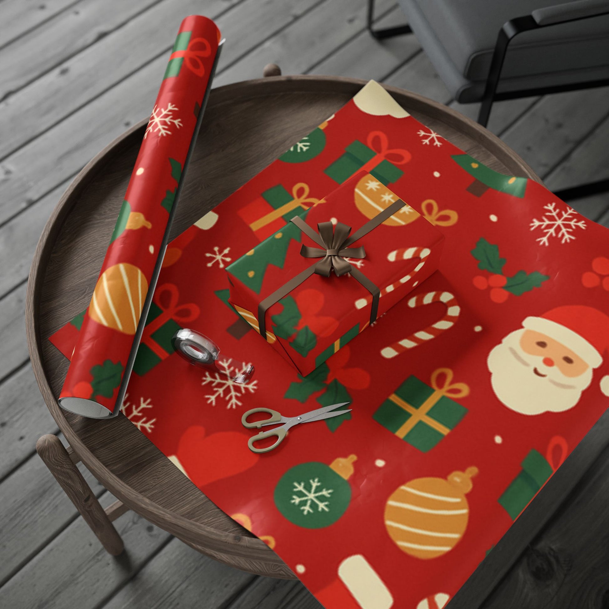 Festive Santa & Holiday Cheer Wrapping Paper – Bright Christmas Gift Wrap