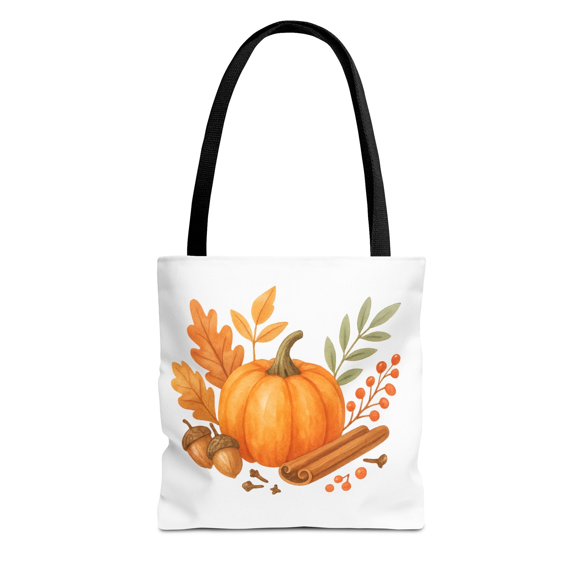 Pumpkin & Autumn Leaves Tote Bag – Fall Market Farmhouse Style Carryall