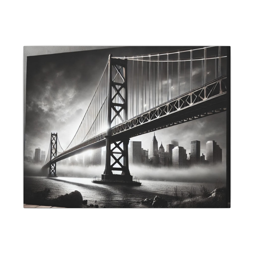 Horizontal Golden Gate Bridge Black & White Wall Art – Dramatic San Francisco Photography Print in Black Frame (2 of 3)
