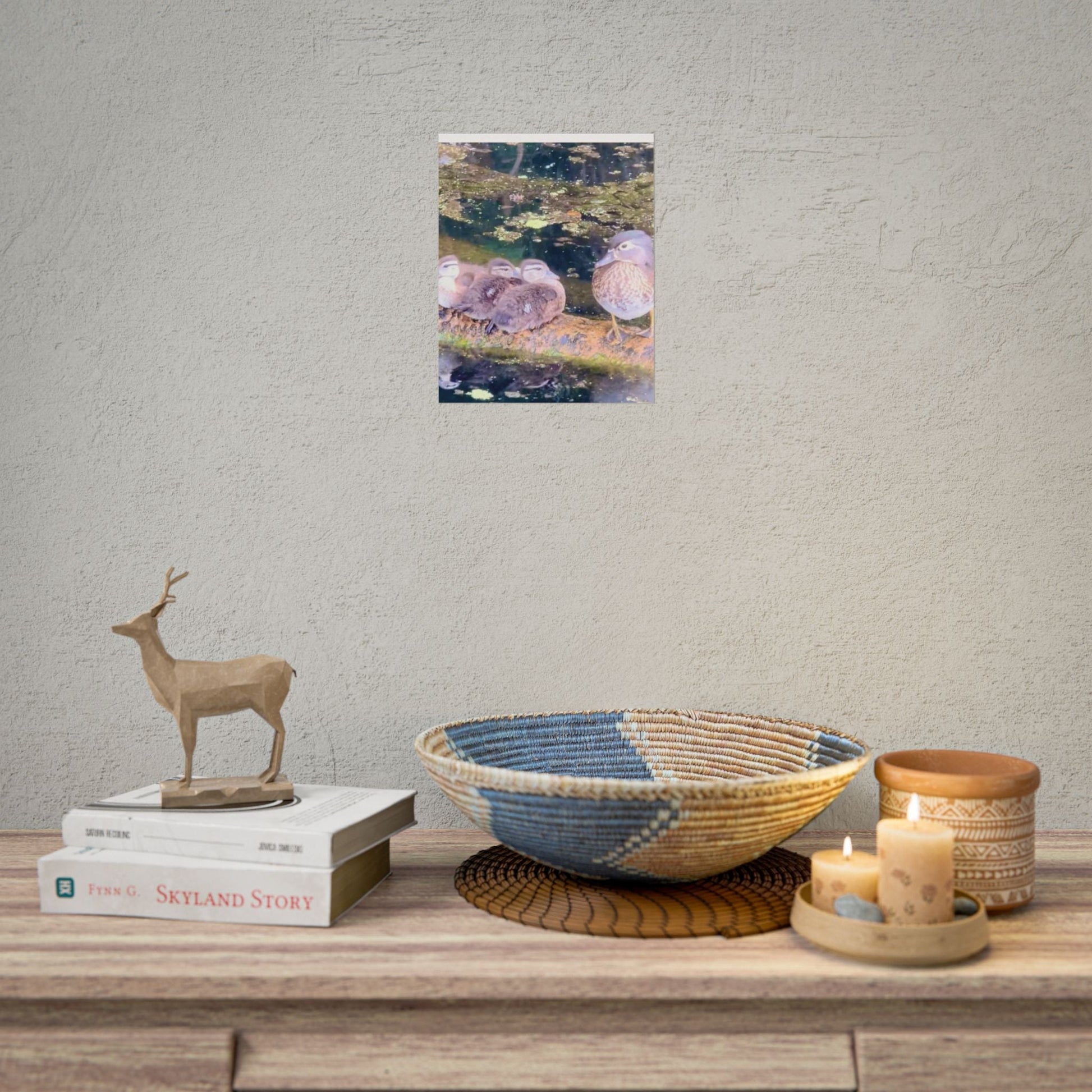 Nature-Inspired Rolled Posters - Serene Duck Family Design